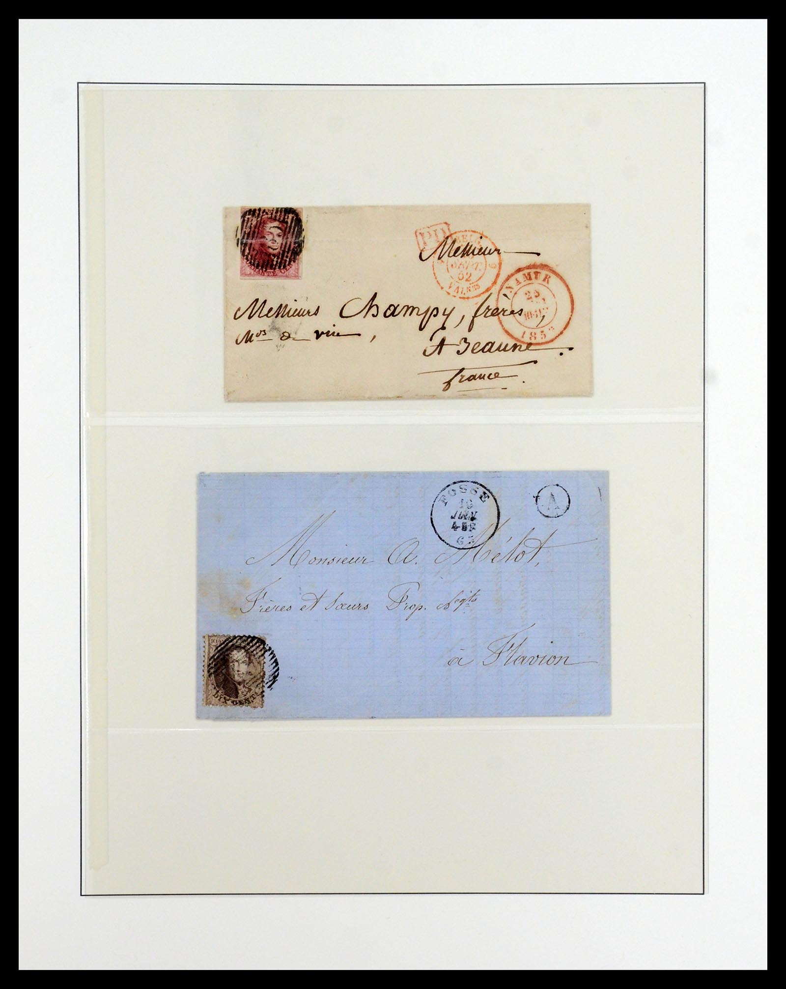 35919 022 - Postzegelverzameling 35919 België brieven 1851-1863.