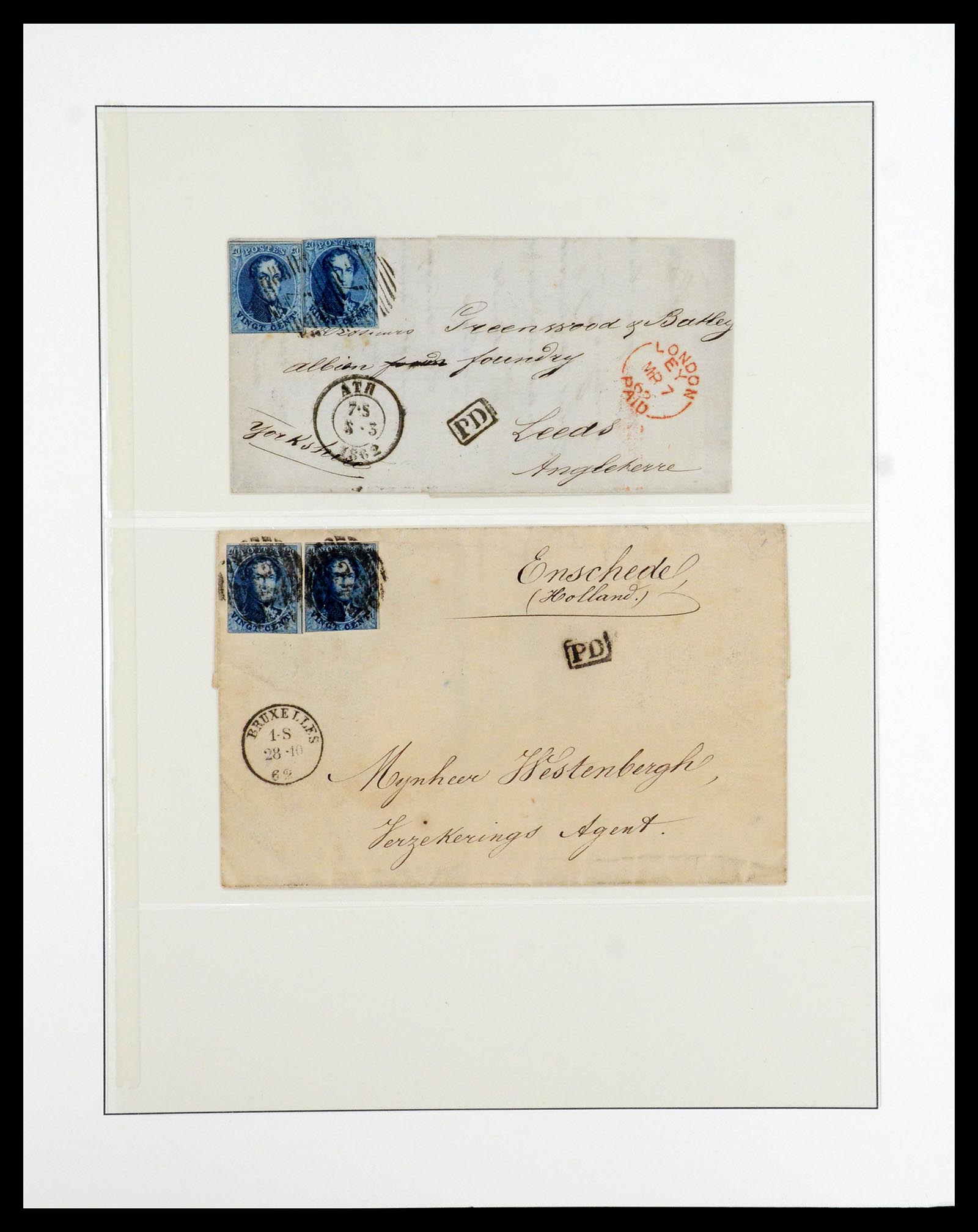 35919 024 - Postzegelverzameling 35919 België brieven 1851-1863.