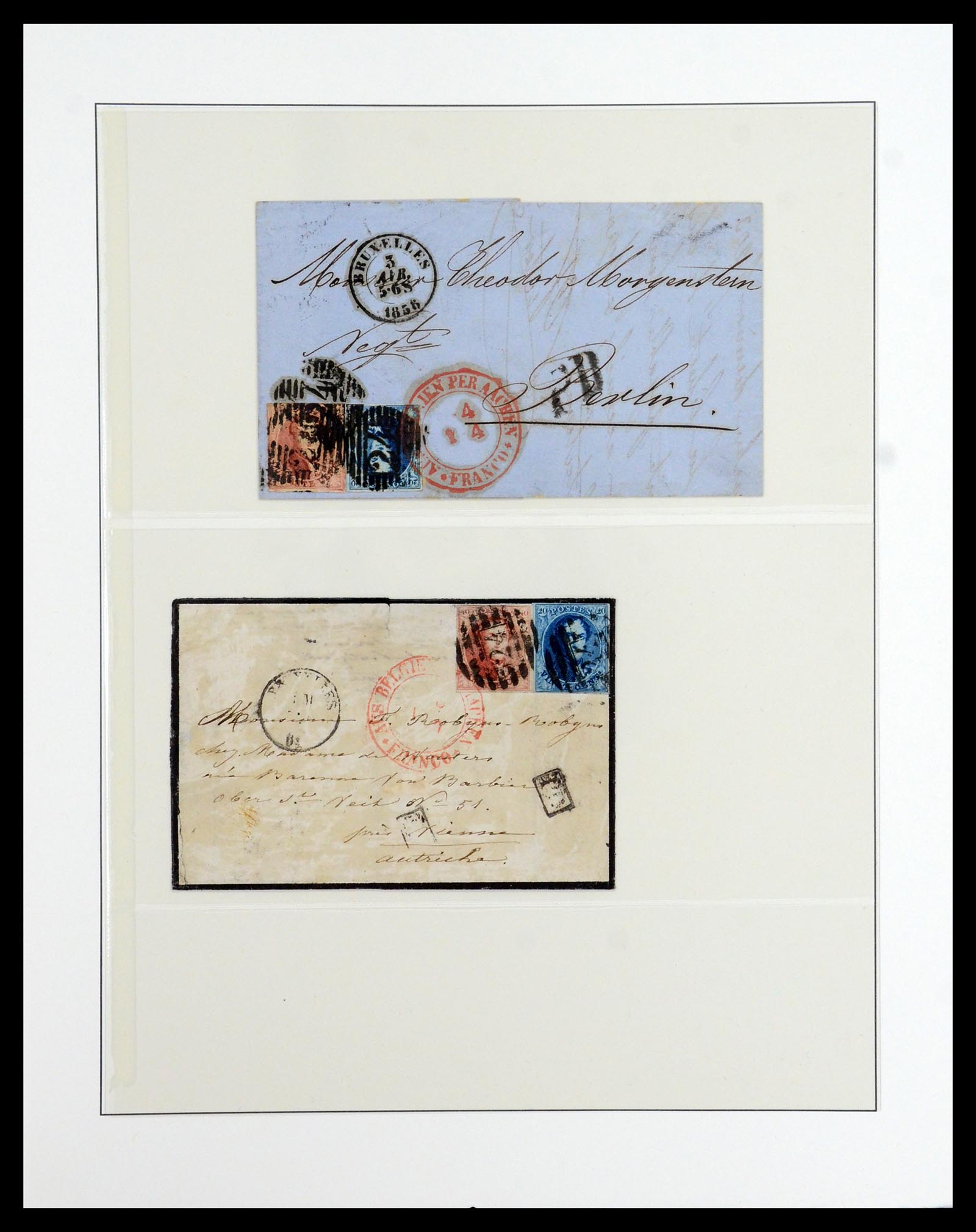 35919 025 - Postzegelverzameling 35919 België brieven 1851-1863.
