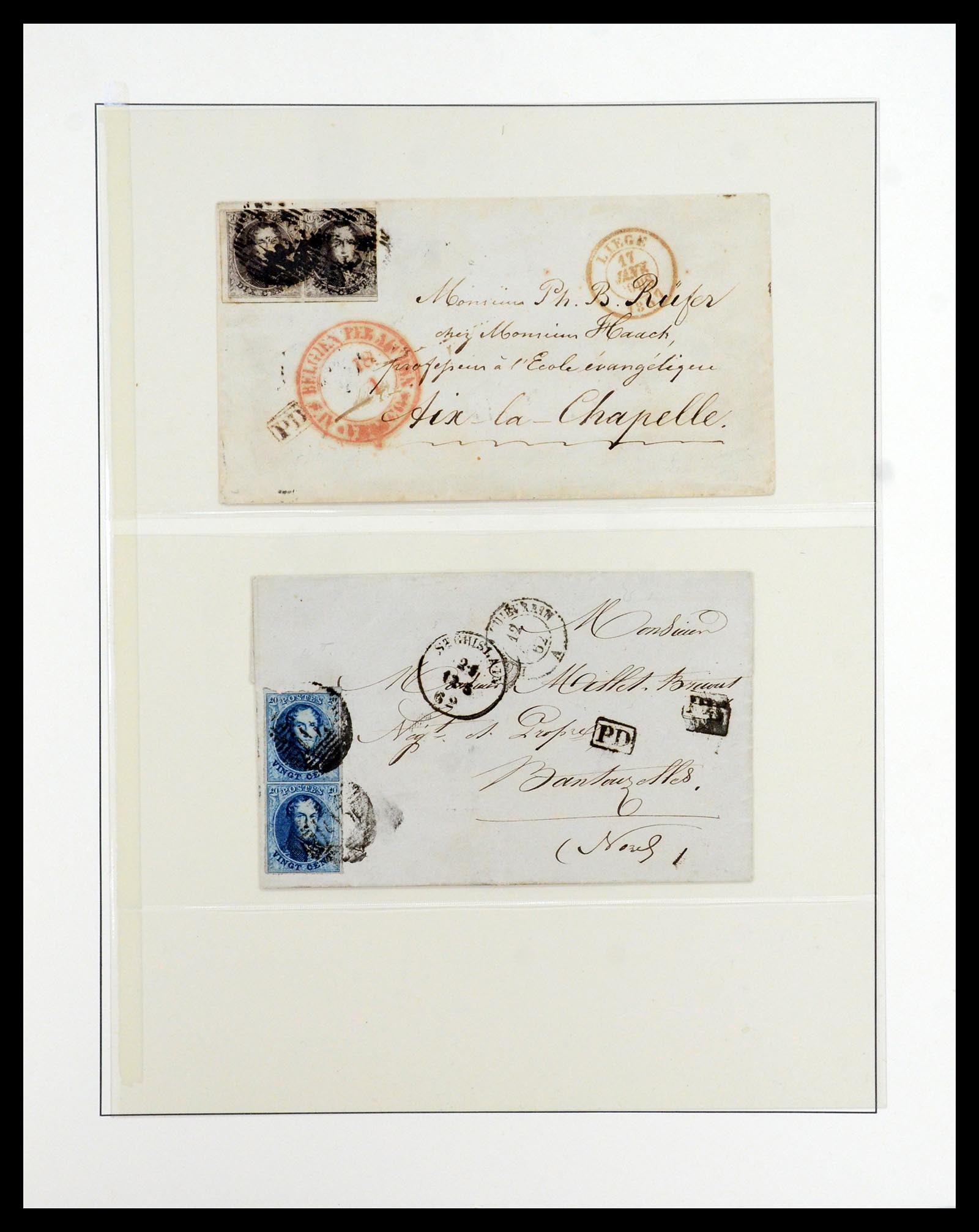 35919 027 - Postzegelverzameling 35919 België brieven 1851-1863.