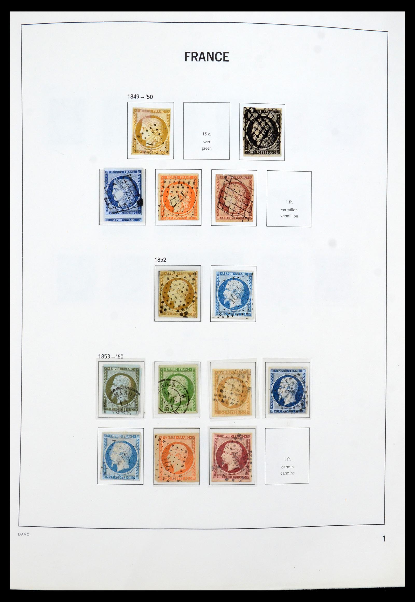 35930 001 - Postzegelverzameling 35930 Frankrijk 1849-1990.