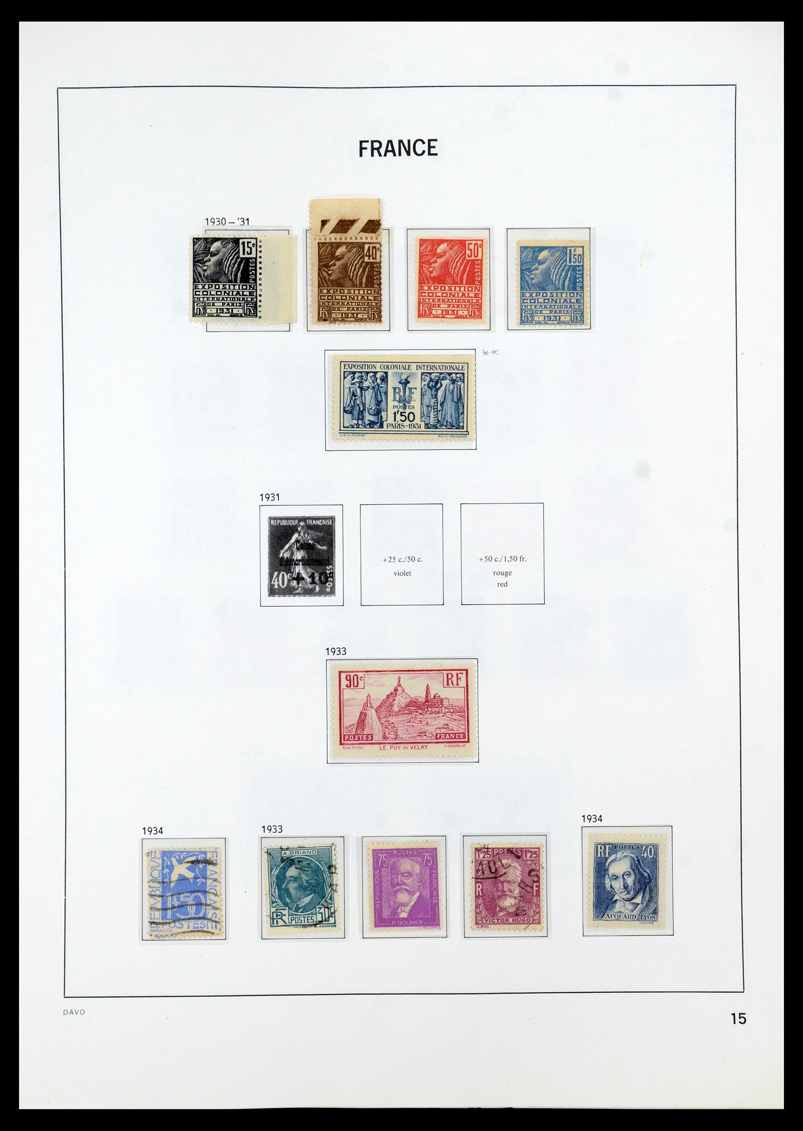 35930 015 - Postzegelverzameling 35930 Frankrijk 1849-1990.