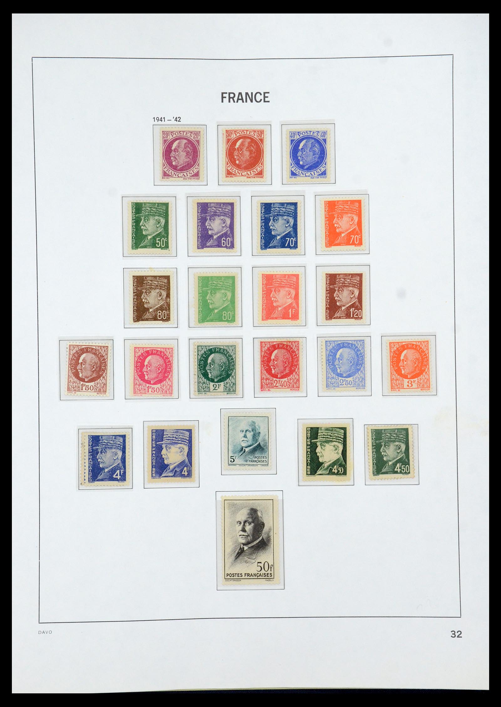 35930 032 - Postzegelverzameling 35930 Frankrijk 1849-1990.