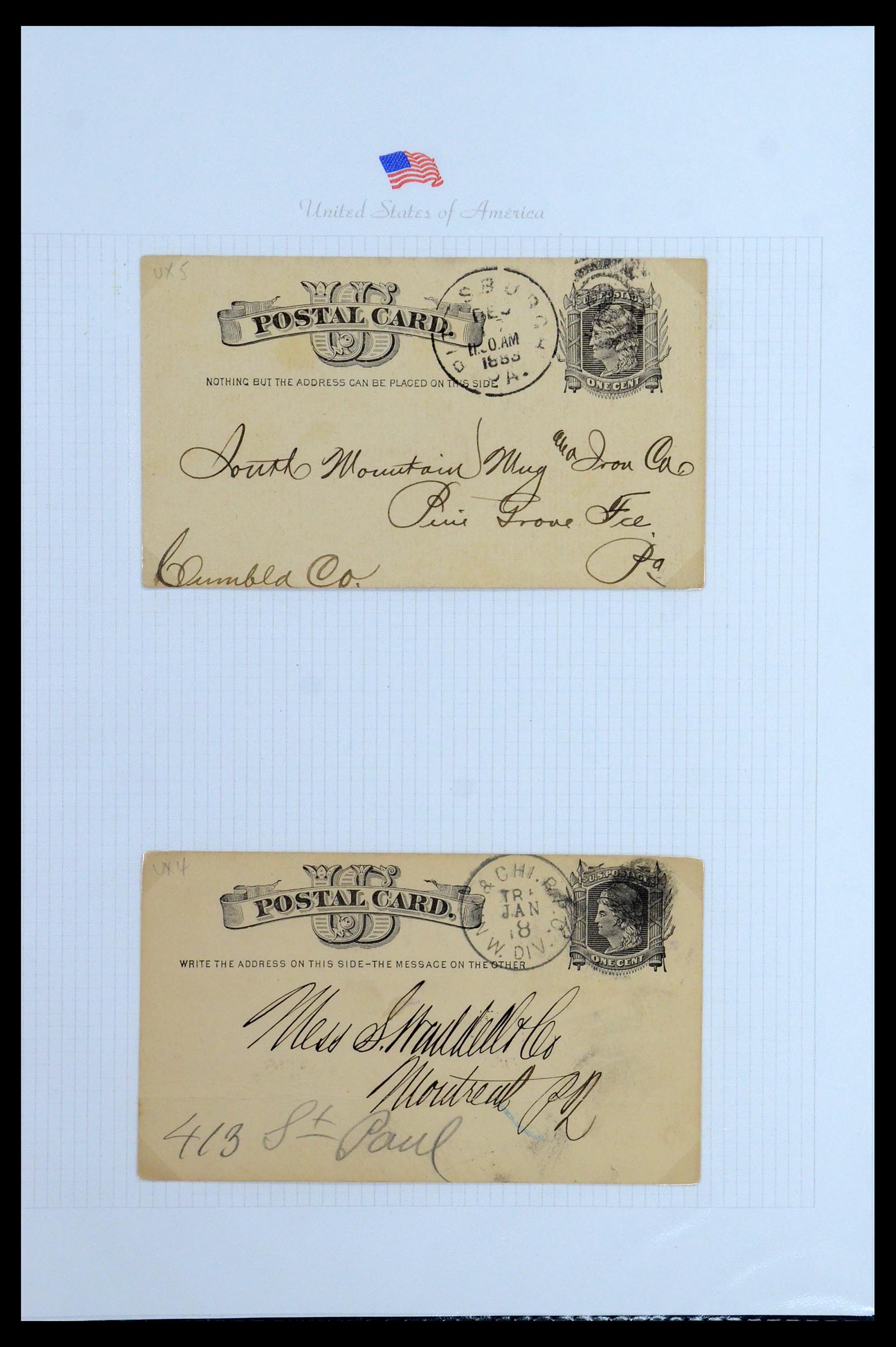 35934 122 - Stamp collection 35934 USA postal stationeries 1873-1984.