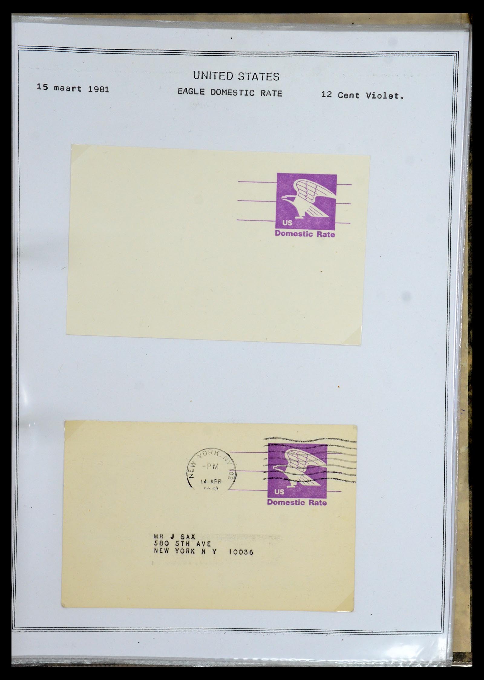 35934 351 - Stamp collection 35934 USA postal stationeries 1873-1984.