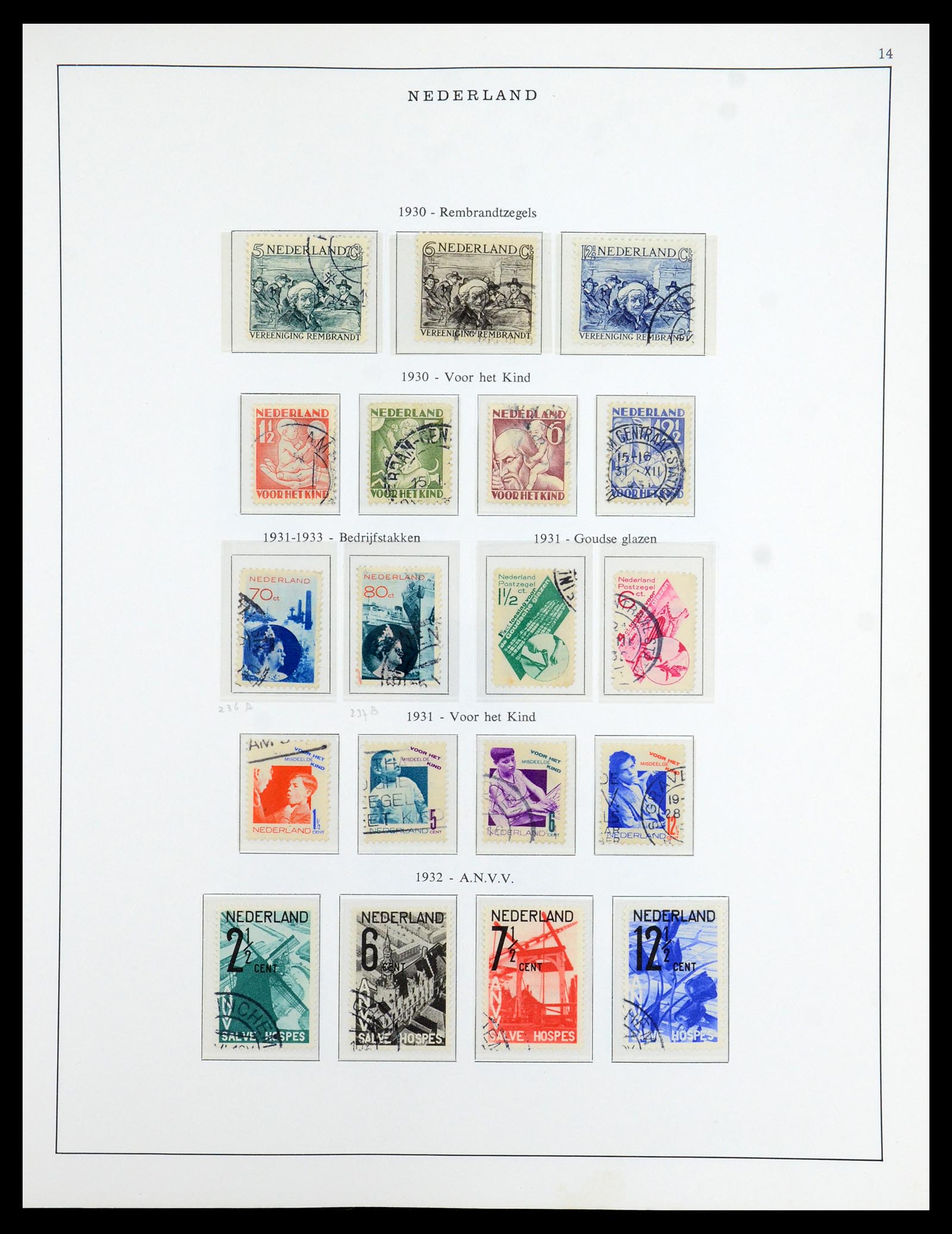 35938 014 - Postzegelverzameling 35938 Nederland 1852-1975.