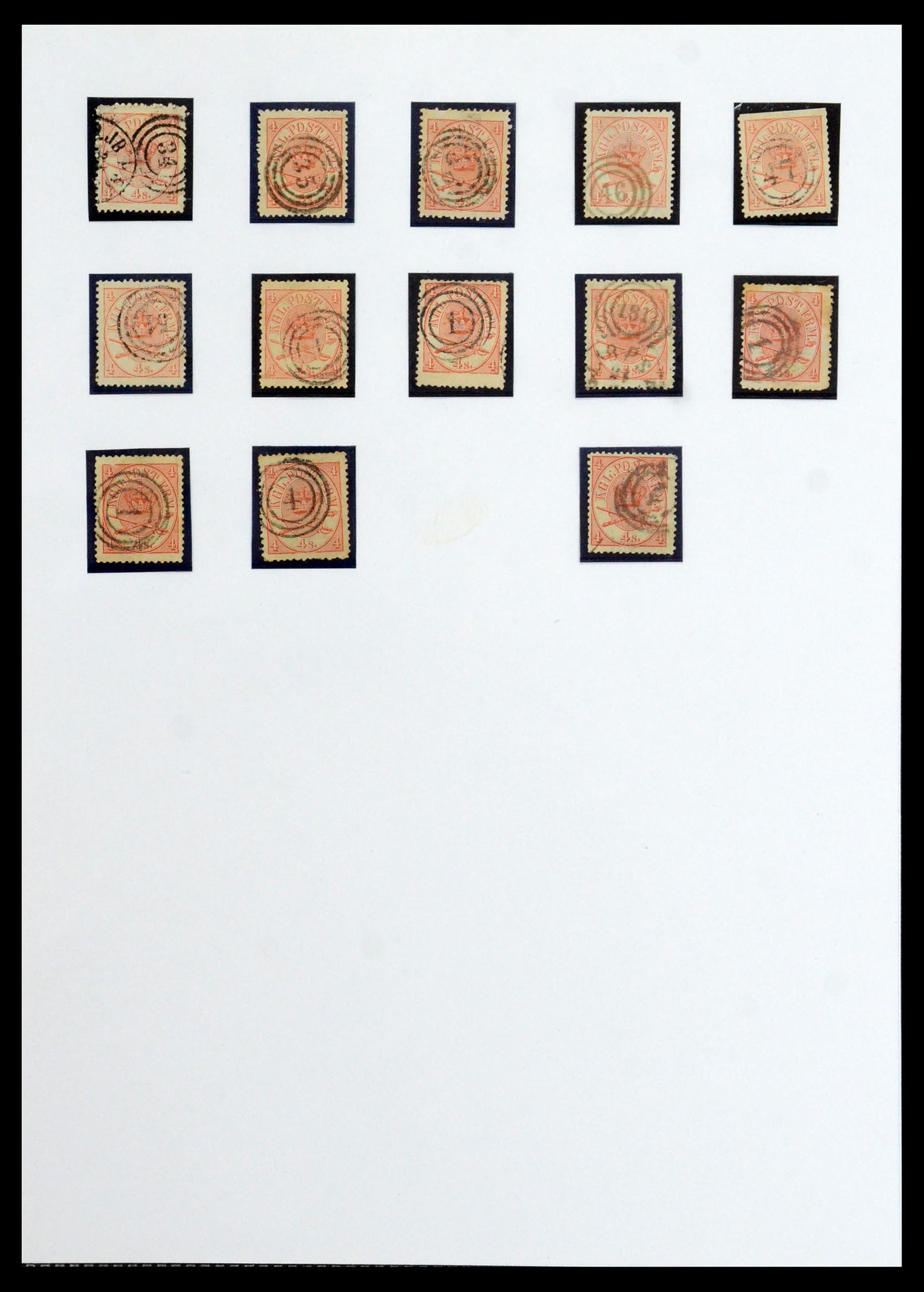 35961 008 - Postzegelverzameling 35961 Denemarken emissie 1864-1870.