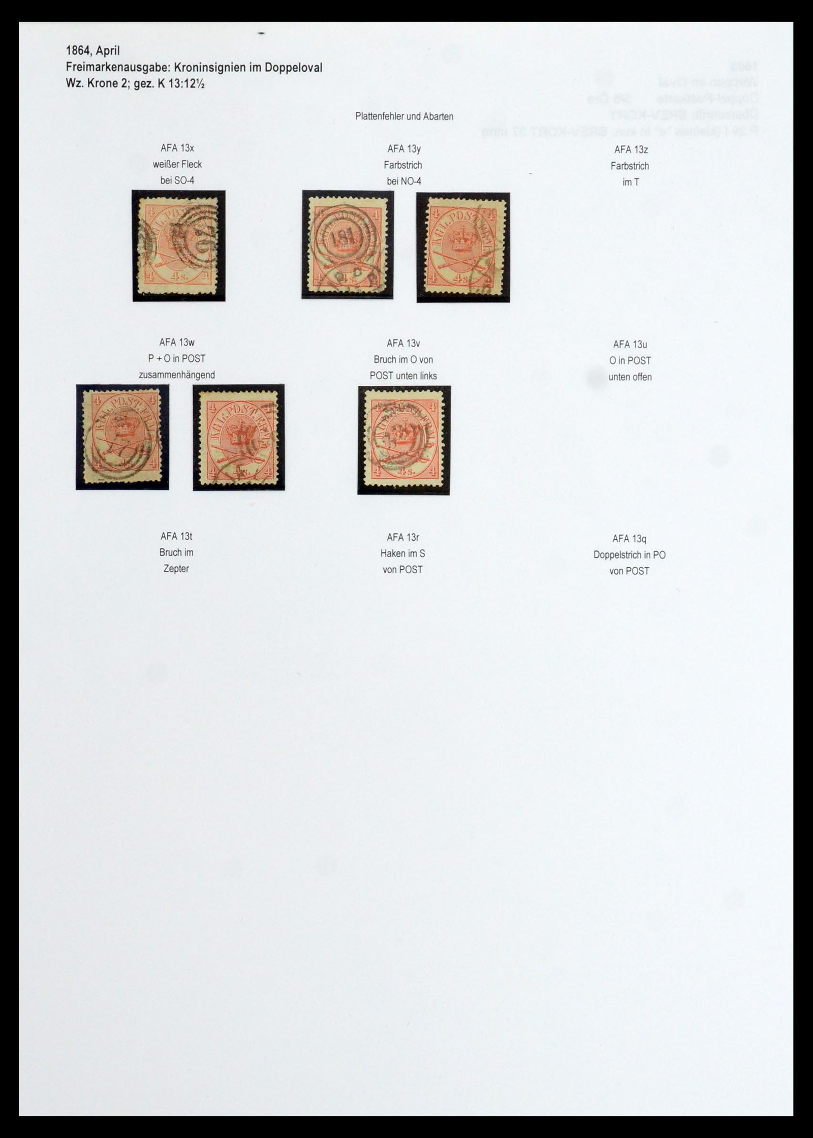 35961 010 - Postzegelverzameling 35961 Denemarken emissie 1864-1870.