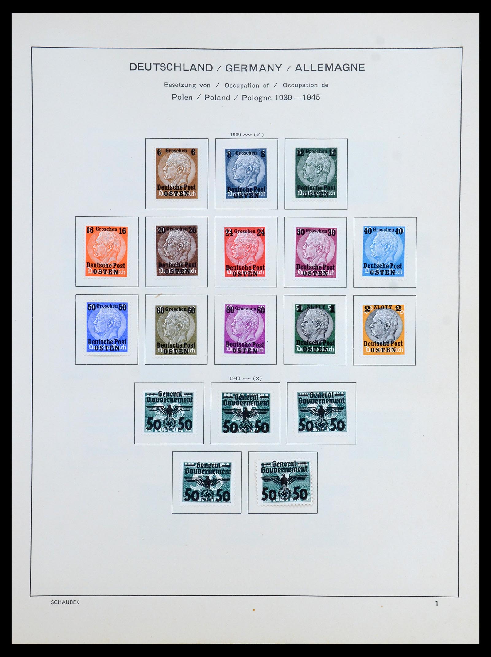 35964 009 - Postzegelverzameling 35964 Duitsland bezettingen WO II 1939-1945.