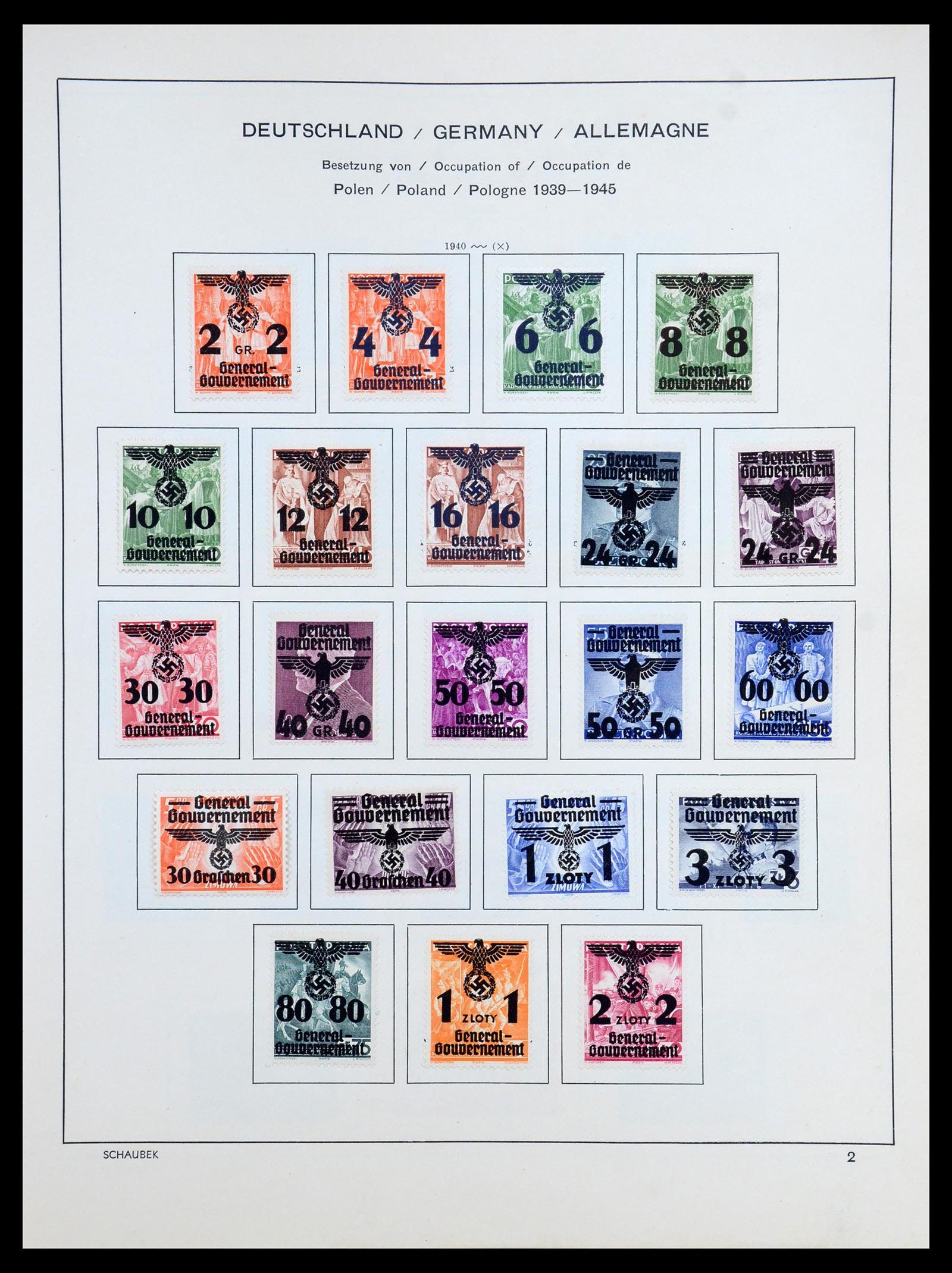 35964 010 - Postzegelverzameling 35964 Duitsland bezettingen WO II 1939-1945.