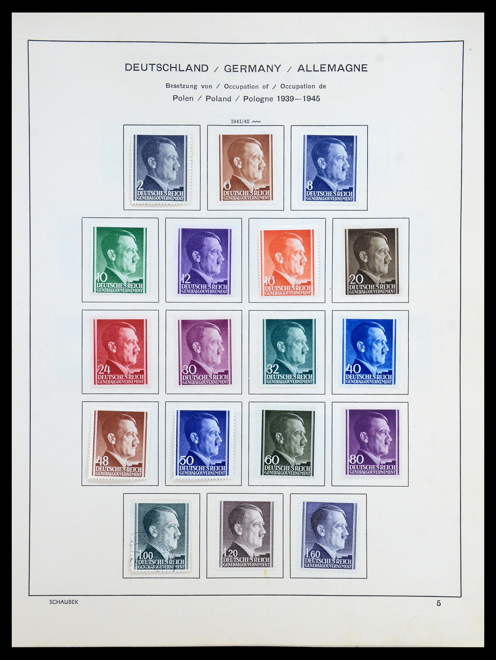 35964 013 - Postzegelverzameling 35964 Duitsland bezettingen WO II 1939-1945.