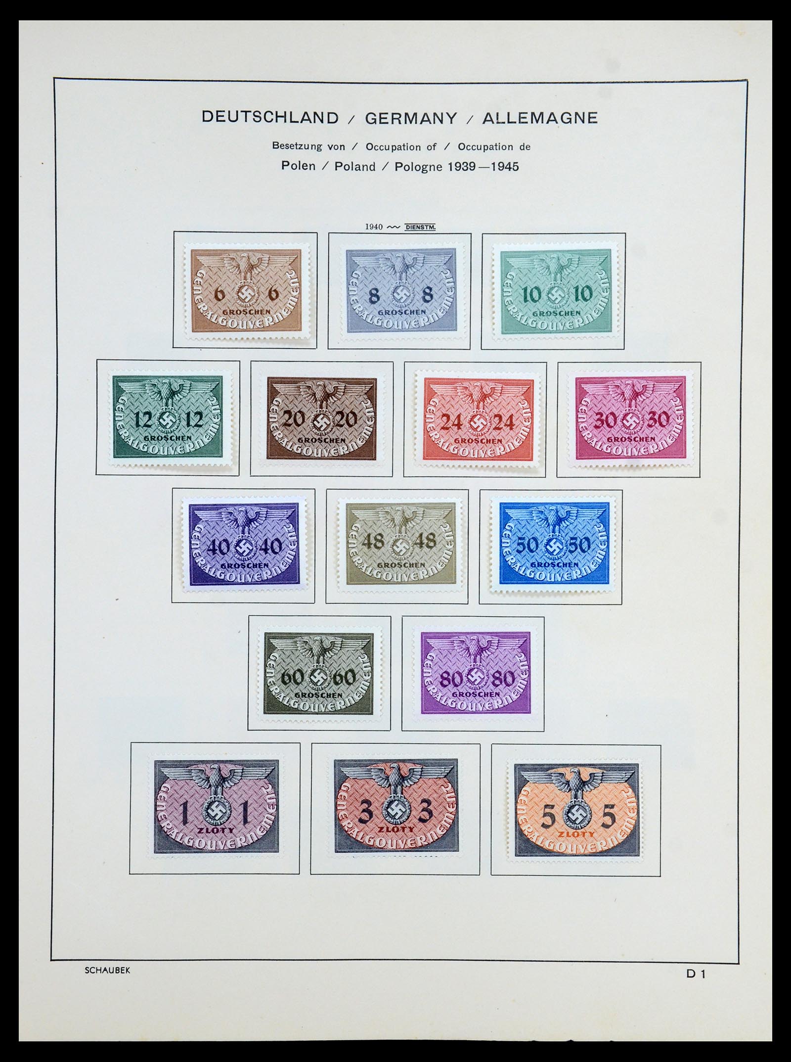 35964 016 - Postzegelverzameling 35964 Duitsland bezettingen WO II 1939-1945.