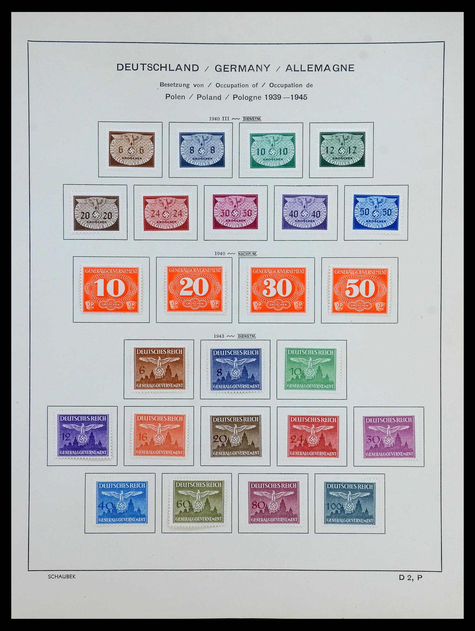 35964 017 - Postzegelverzameling 35964 Duitsland bezettingen WO II 1939-1945.