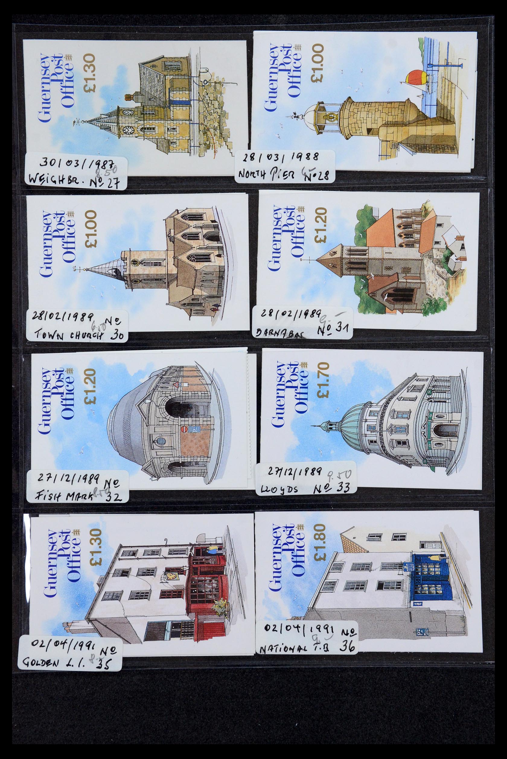 35976 010 - Postzegelverzameling 35976 Guernsey en Alderney postzegelboekjes 1969