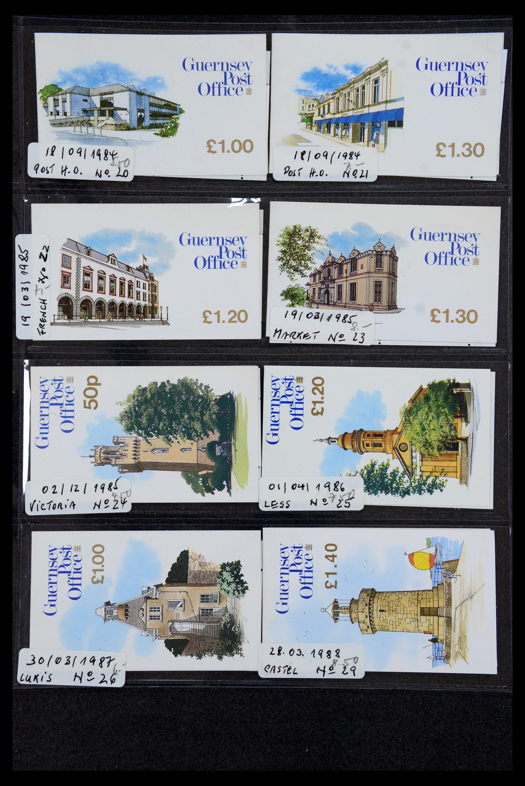 35976 011 - Postzegelverzameling 35976 Guernsey en Alderney postzegelboekjes 1969