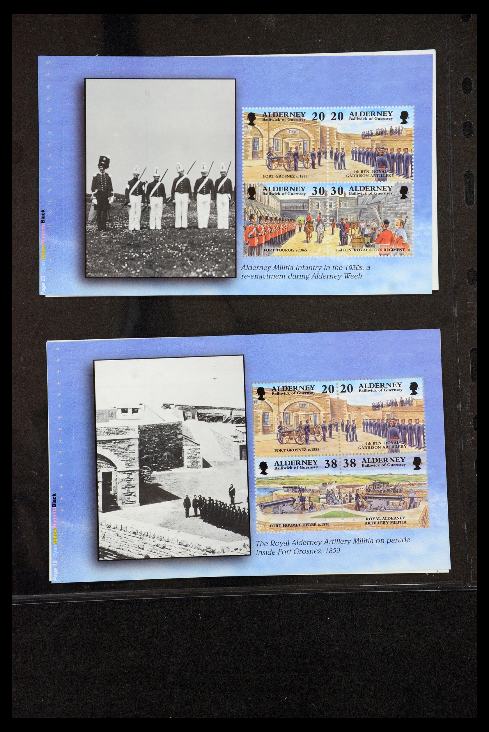 35976 023 - Postzegelverzameling 35976 Guernsey en Alderney postzegelboekjes 1969