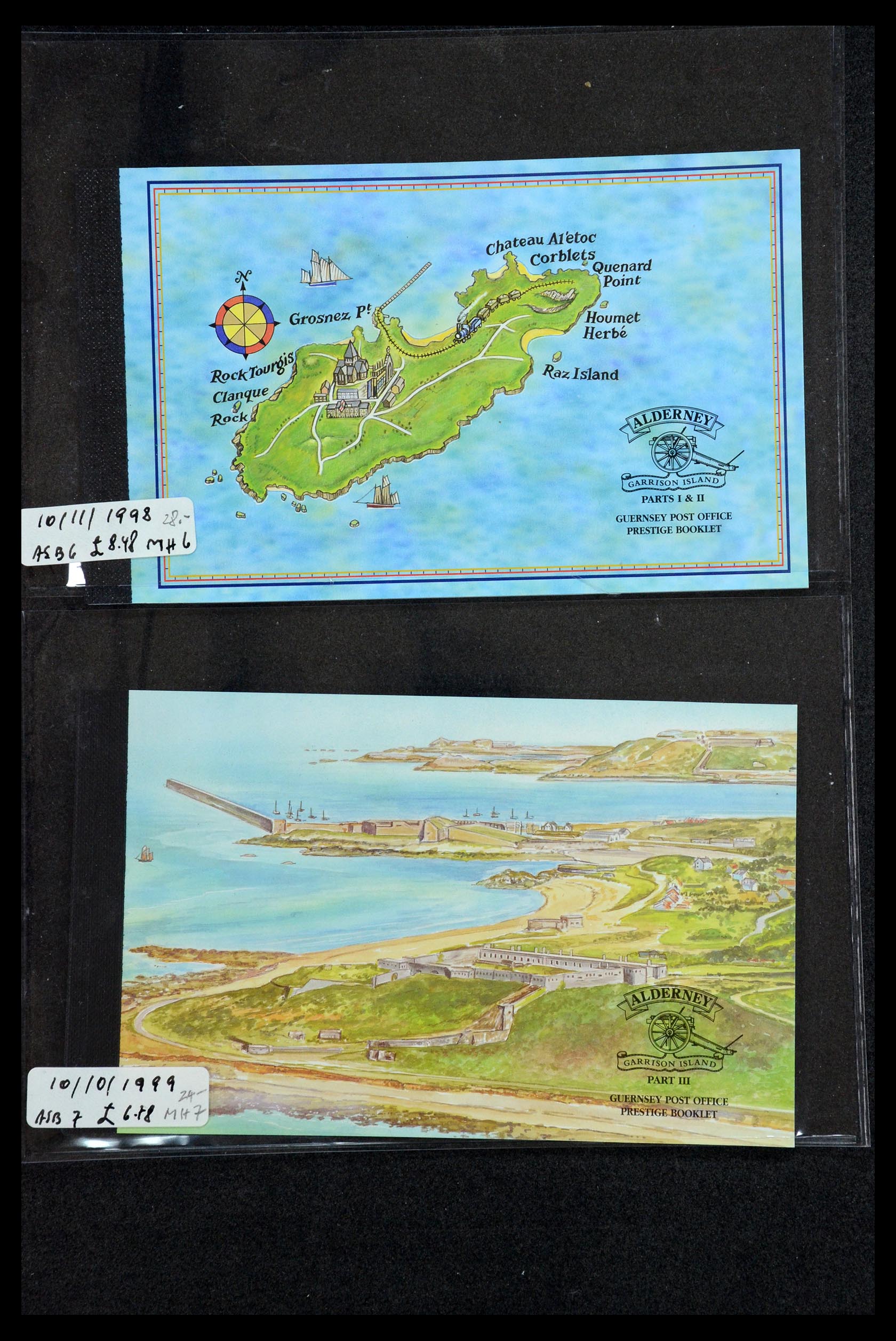 35976 045 - Postzegelverzameling 35976 Guernsey en Alderney postzegelboekjes 1969