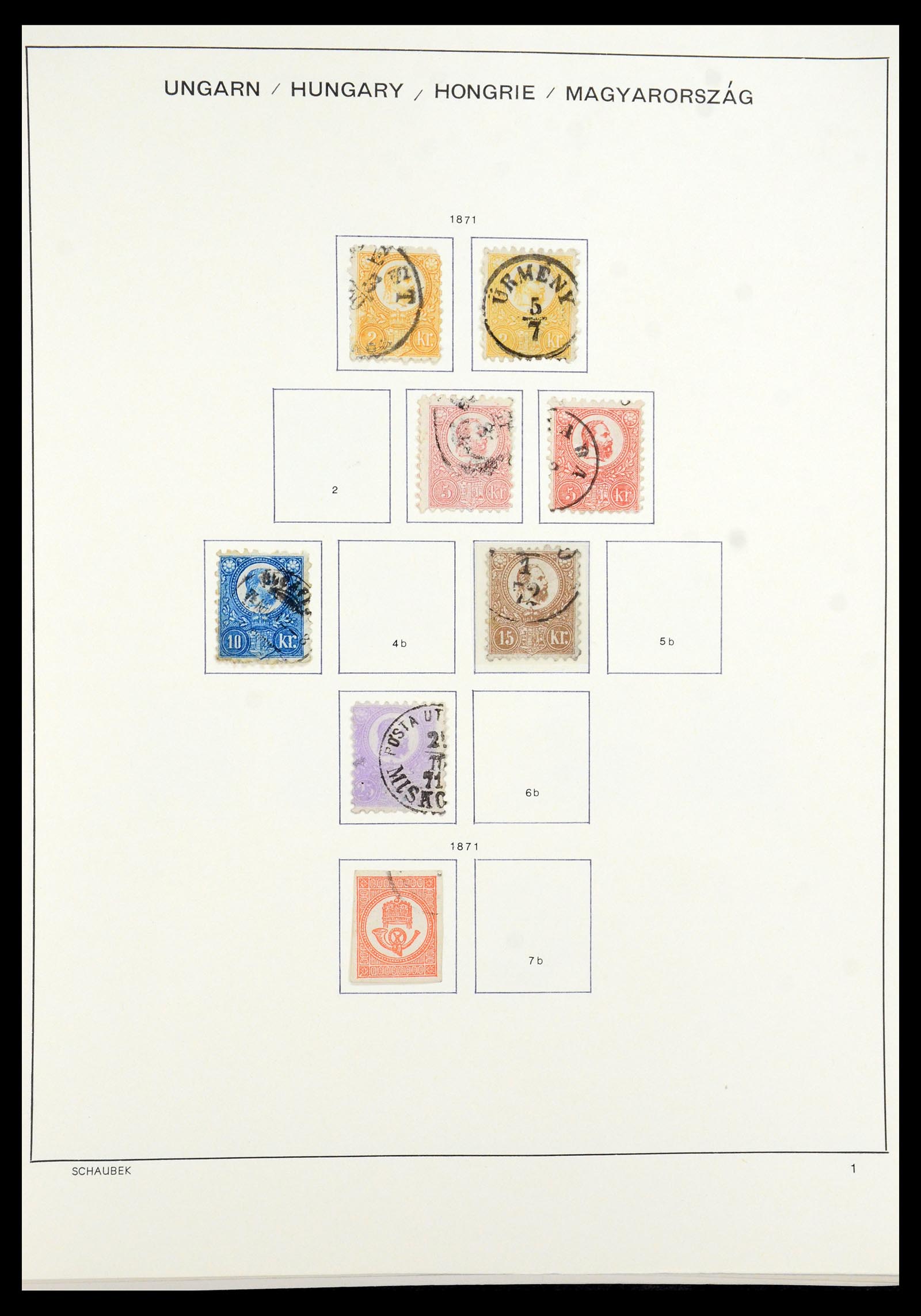 35981 001 - Postzegelverzameling 35981 Hongarije 1871-1944.