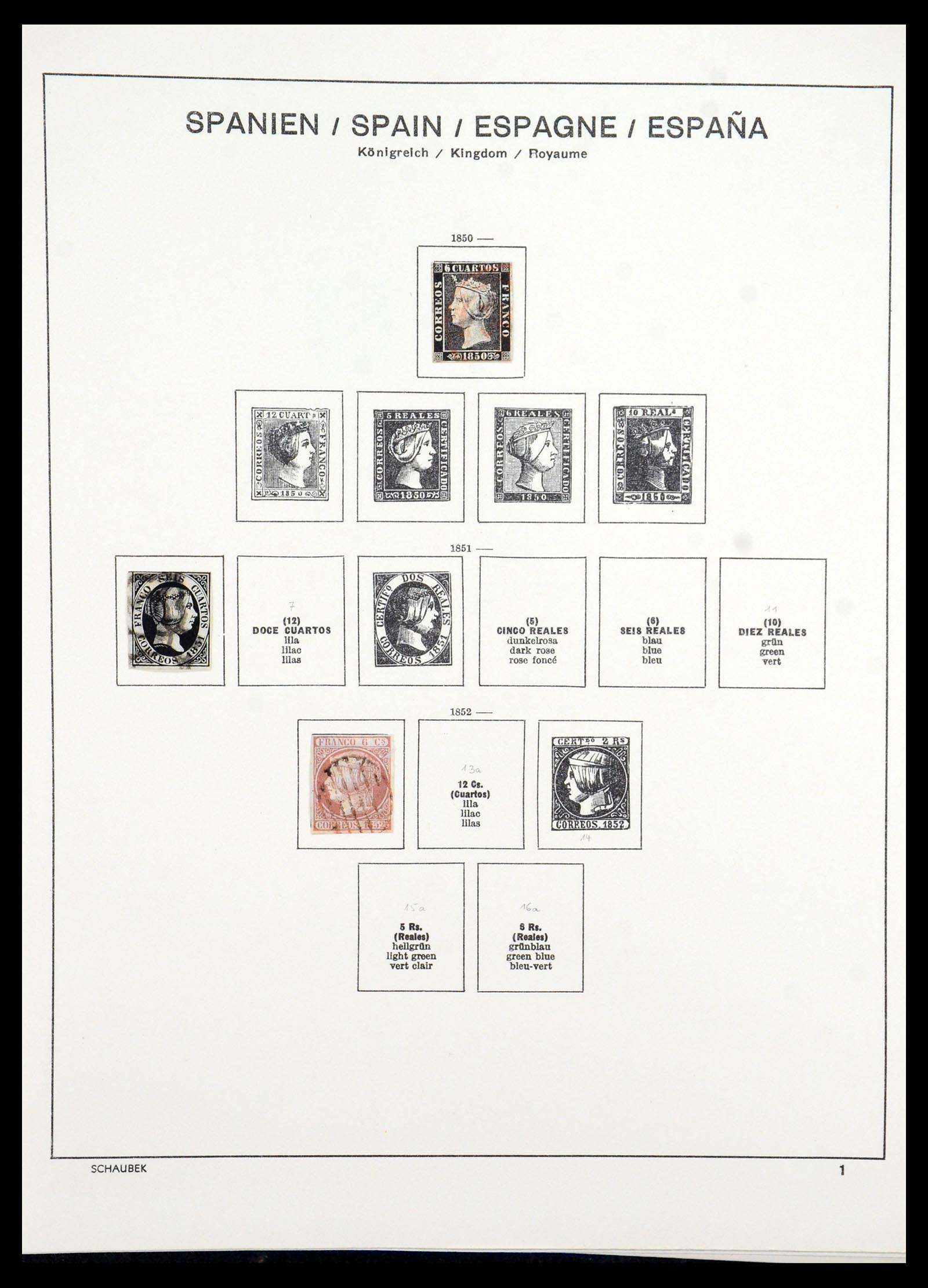 35982 001 - Postzegelverzameling 35982 Spanje 1850-1967.