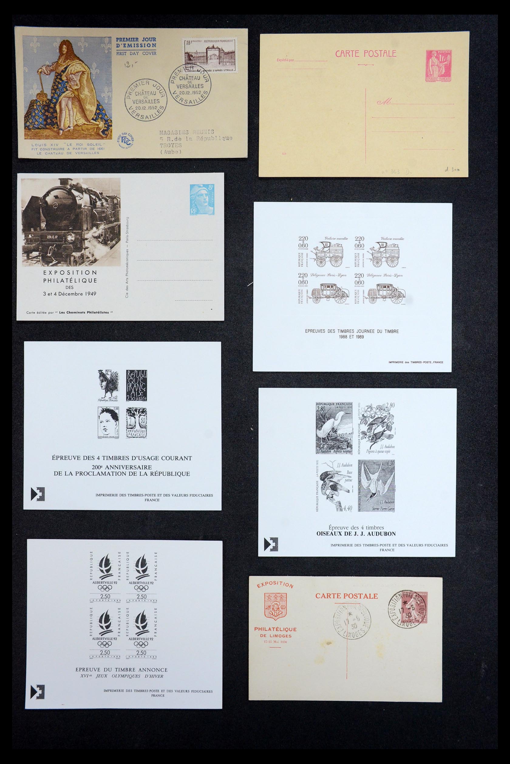 35984 001 - Postzegelverzameling 35984 Frankrijk postwaardestukken en FDC's 1893-