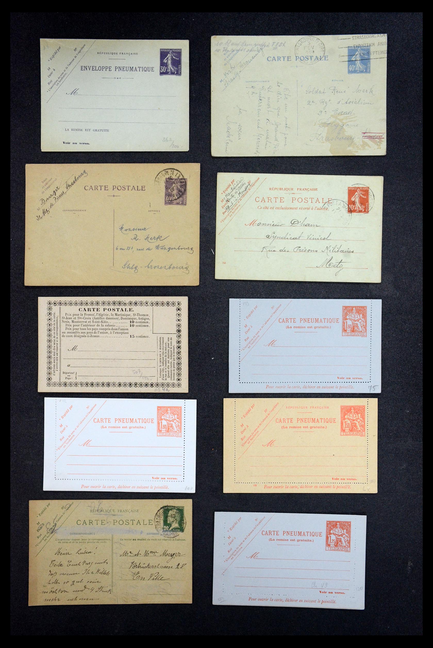 35984 002 - Postzegelverzameling 35984 Frankrijk postwaardestukken en FDC's 1893-