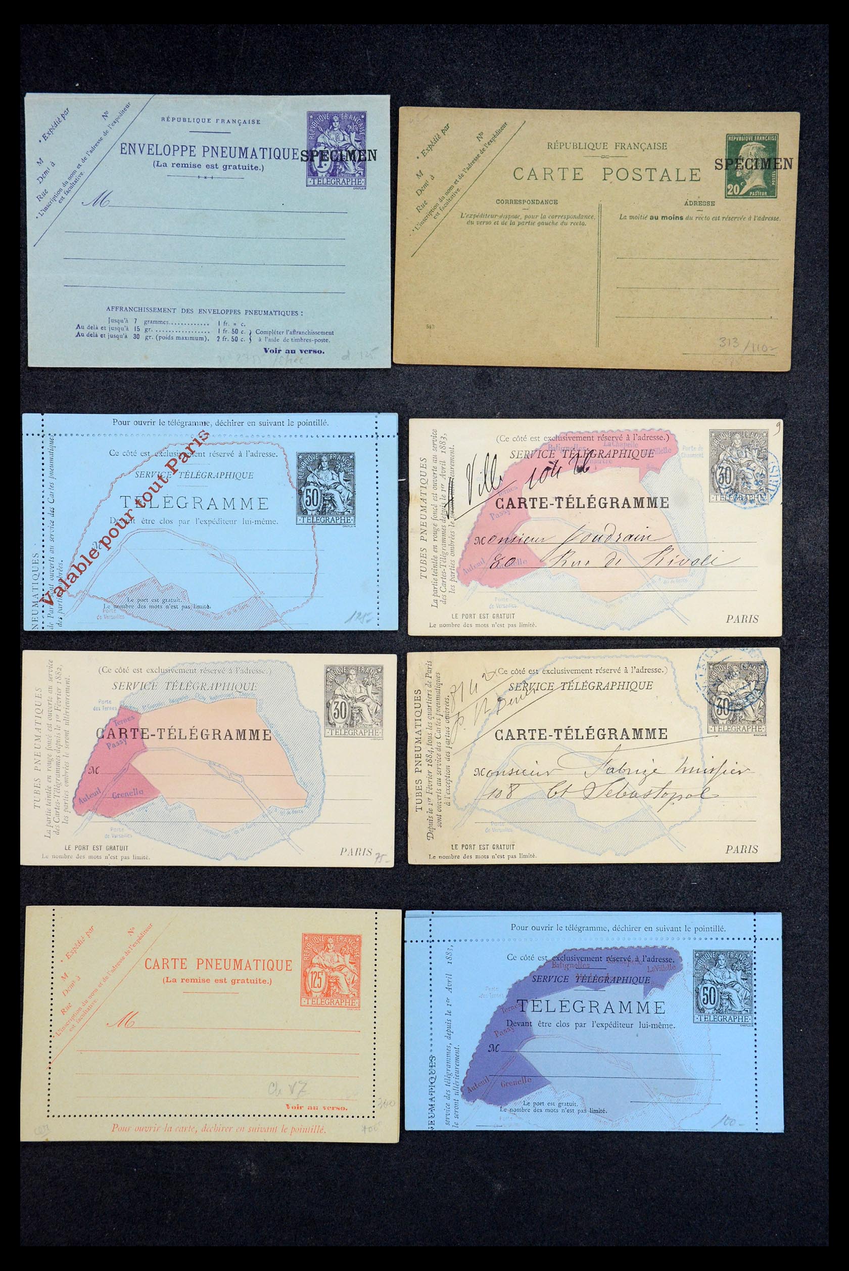 35984 003 - Postzegelverzameling 35984 Frankrijk postwaardestukken en FDC's 1893-