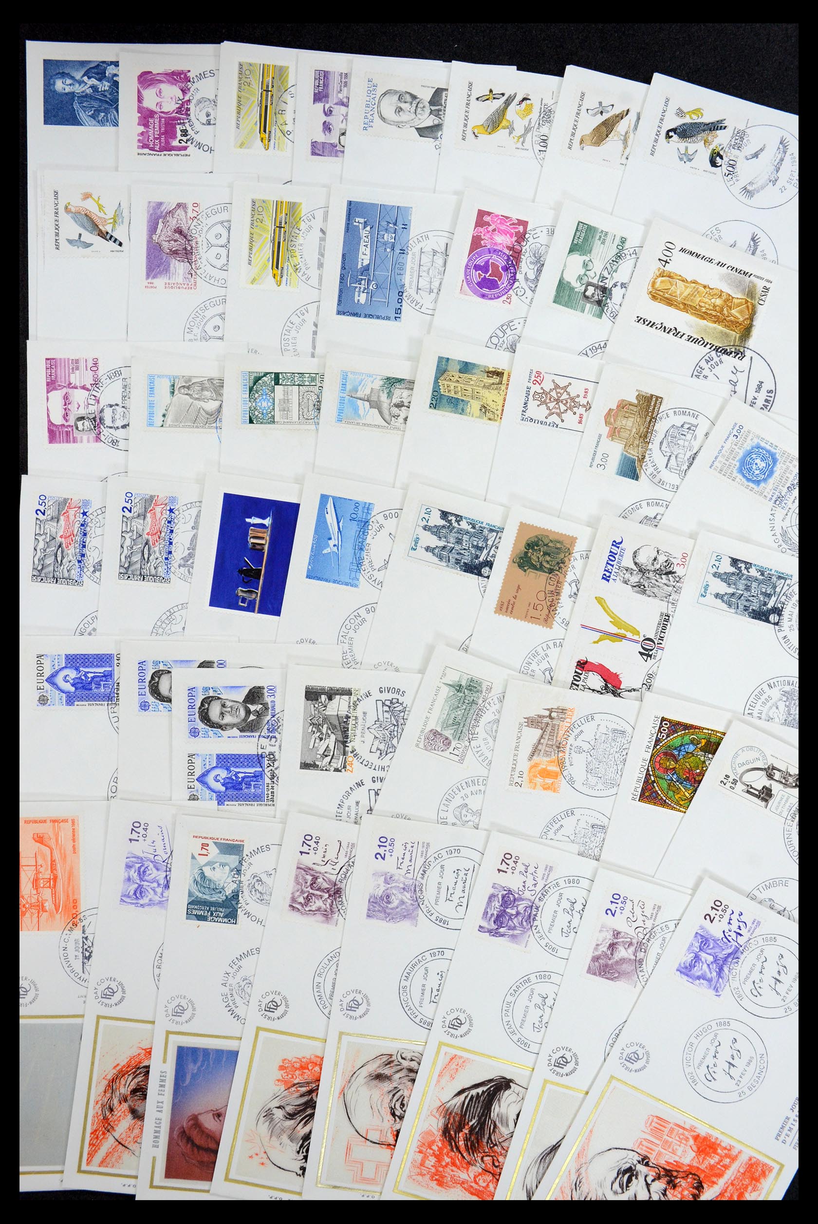 35984 043 - Postzegelverzameling 35984 Frankrijk postwaardestukken en FDC's 1893-