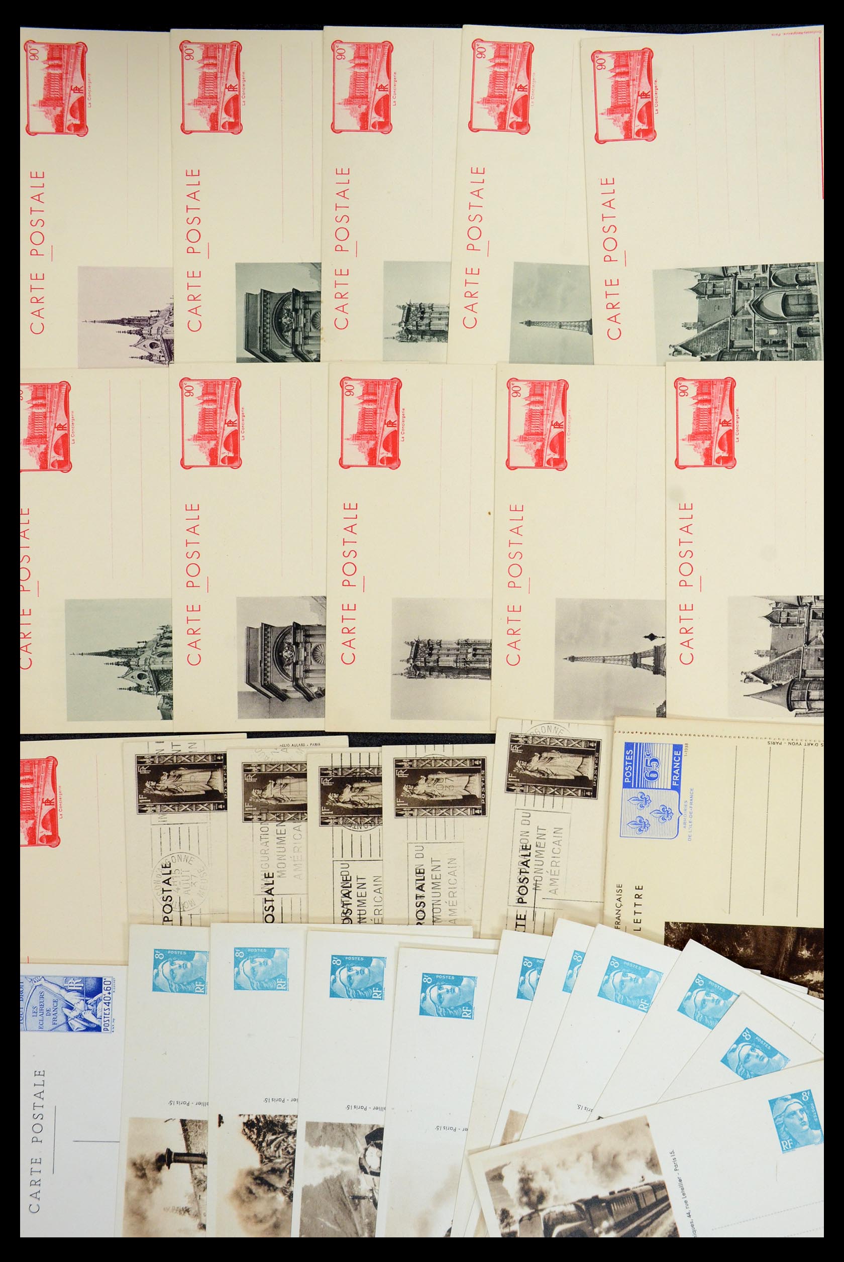 35984 063 - Postzegelverzameling 35984 Frankrijk postwaardestukken en FDC's 1893-