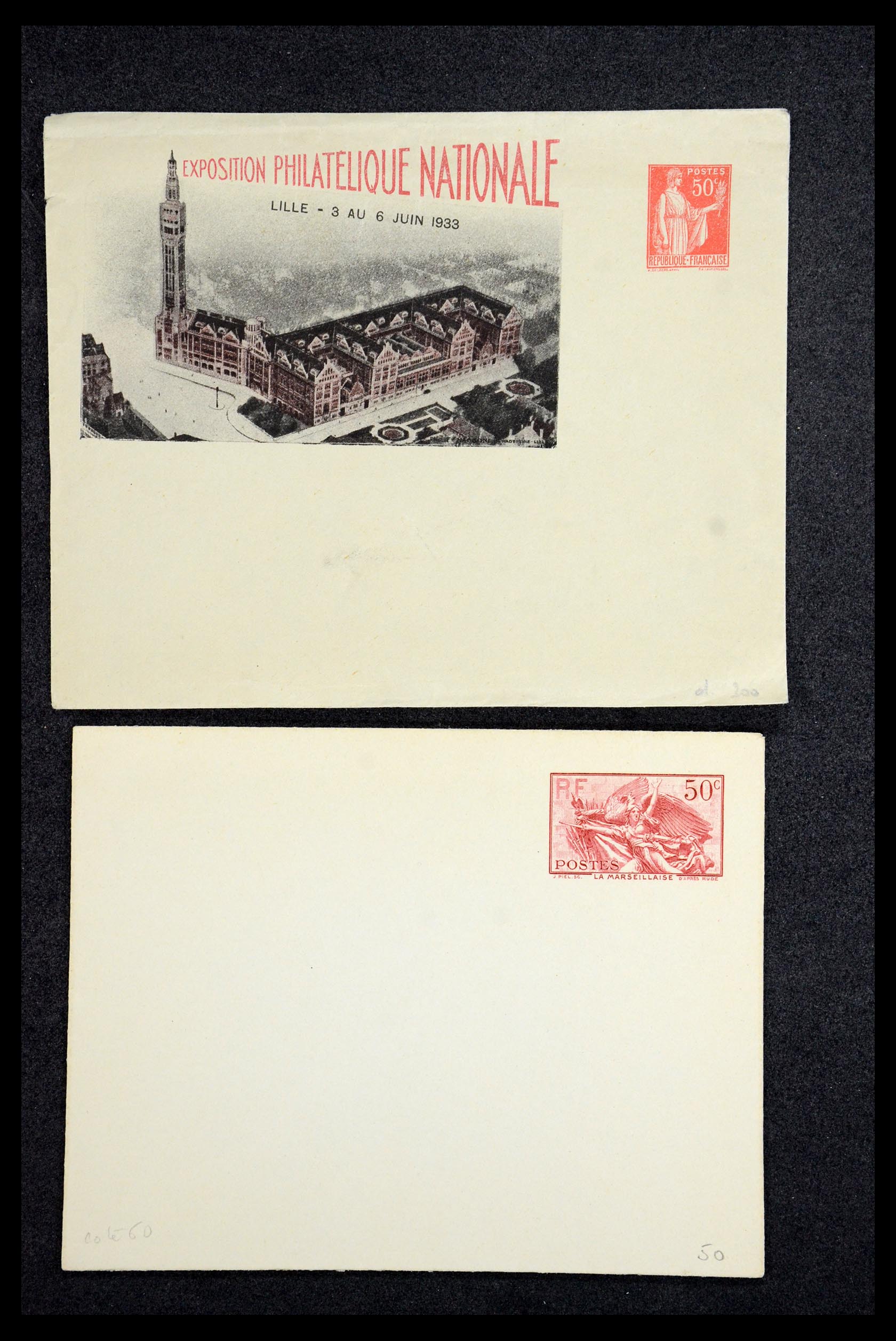 35984 070 - Postzegelverzameling 35984 Frankrijk postwaardestukken en FDC's 1893-