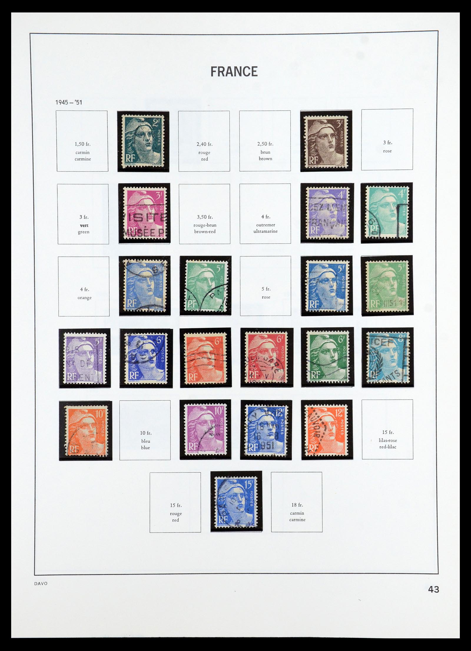 35986 039 - Postzegelverzameling 35986 Frankrijk 1849-1992.