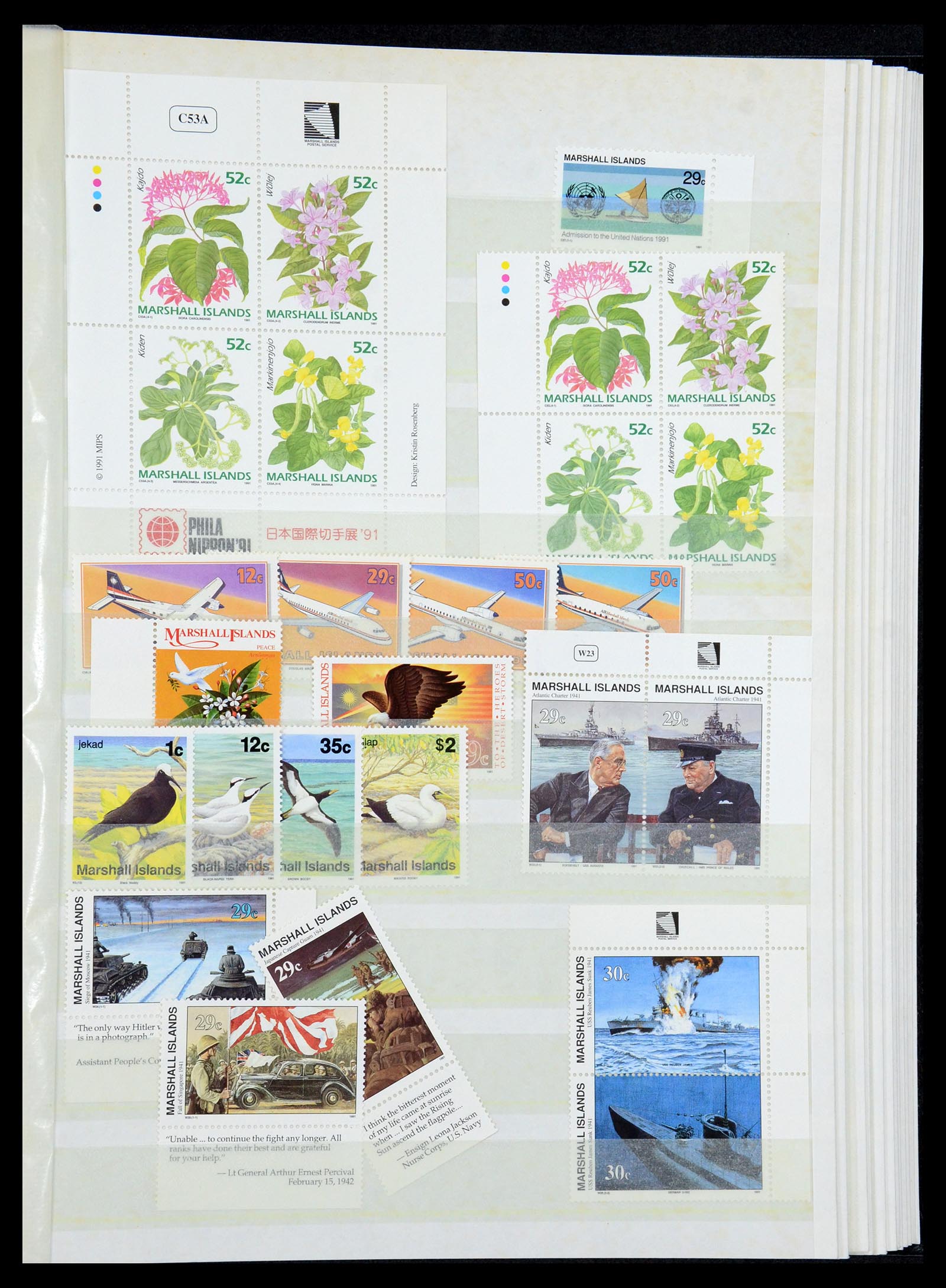35991 043 - Postzegelverzameling 35991 Marshall eilanden 1984-1992.