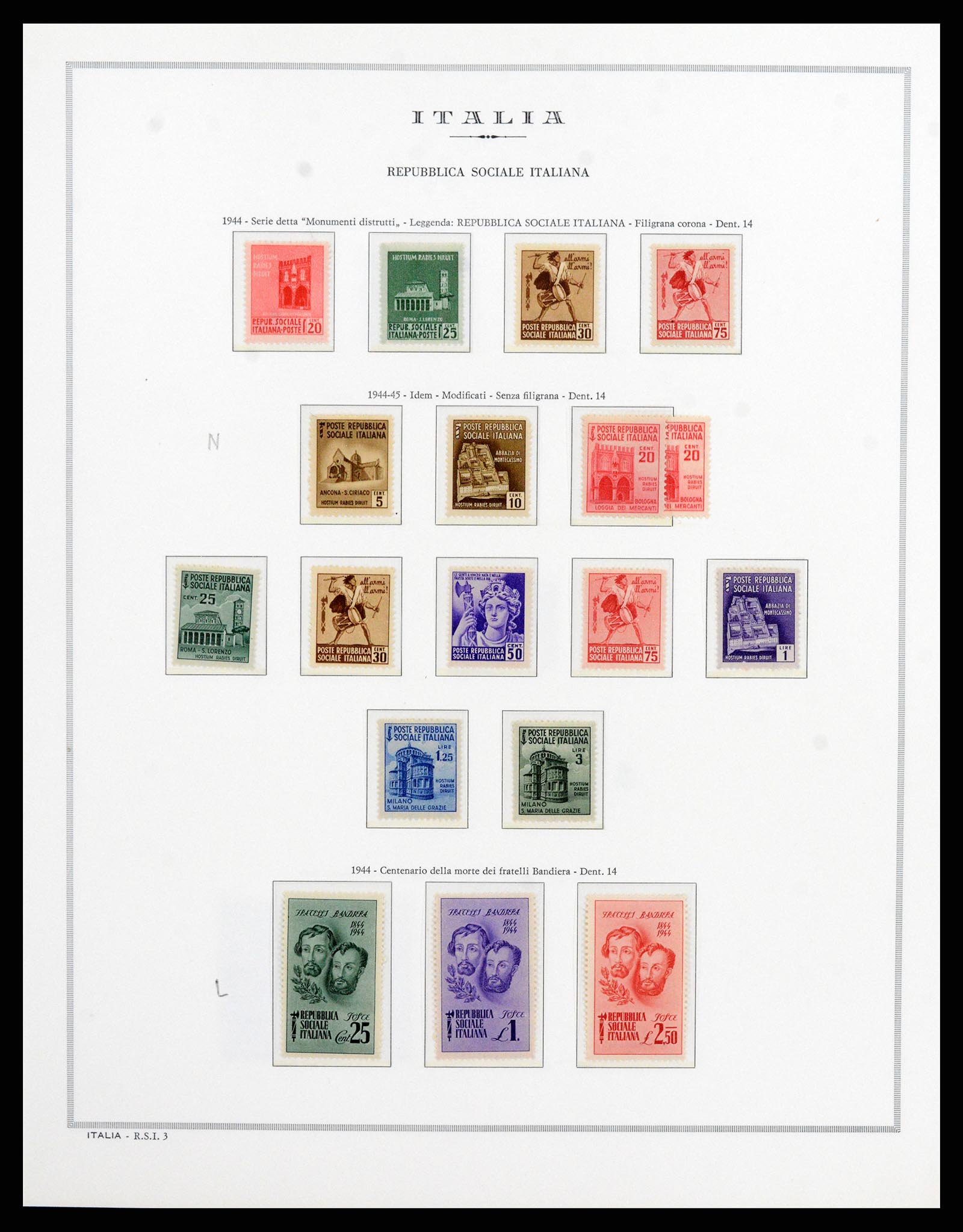 35992 002 - Postzegelverzameling 35992 Italië RSI 1944-1946.