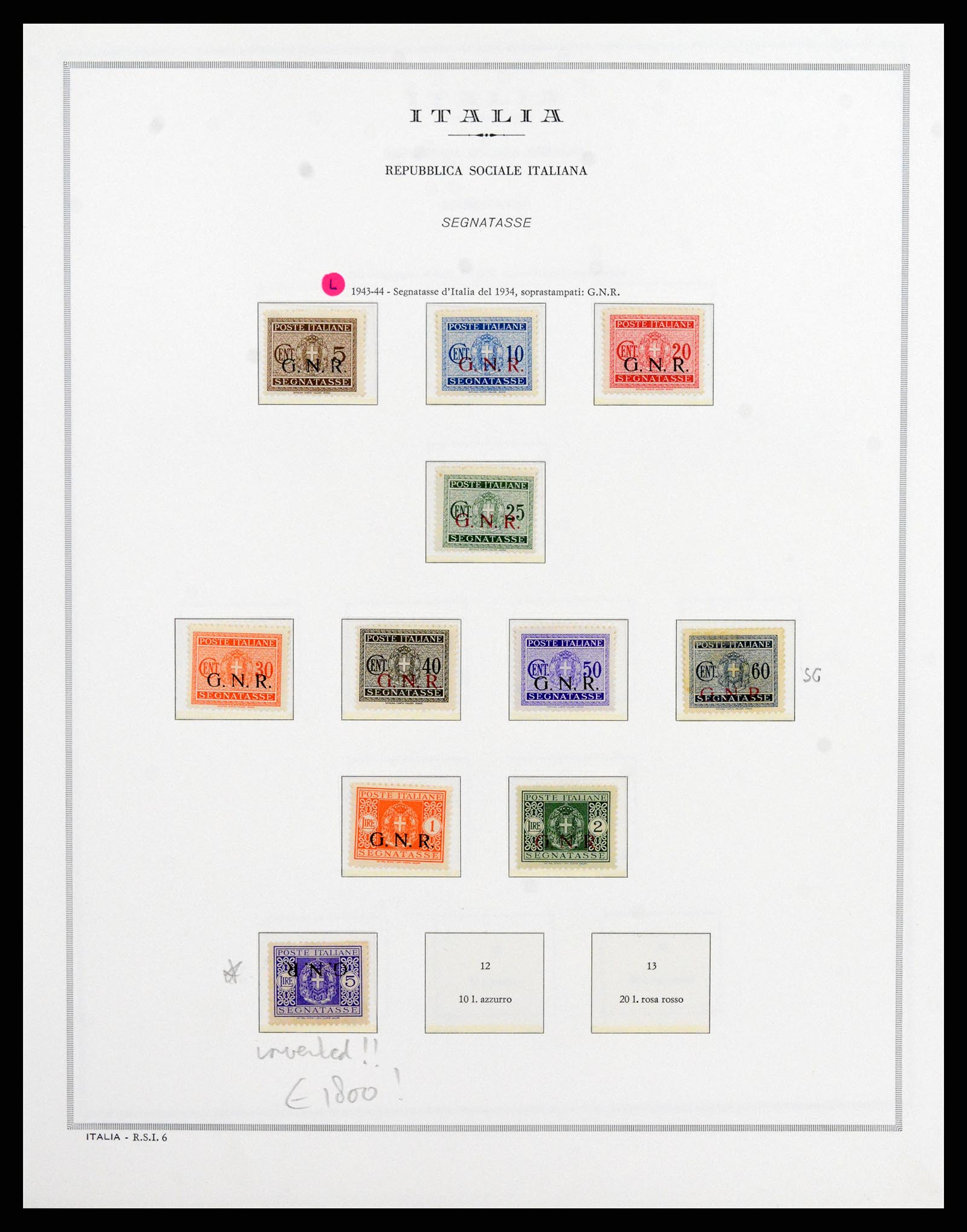 35992 005 - Postzegelverzameling 35992 Italië RSI 1944-1946.