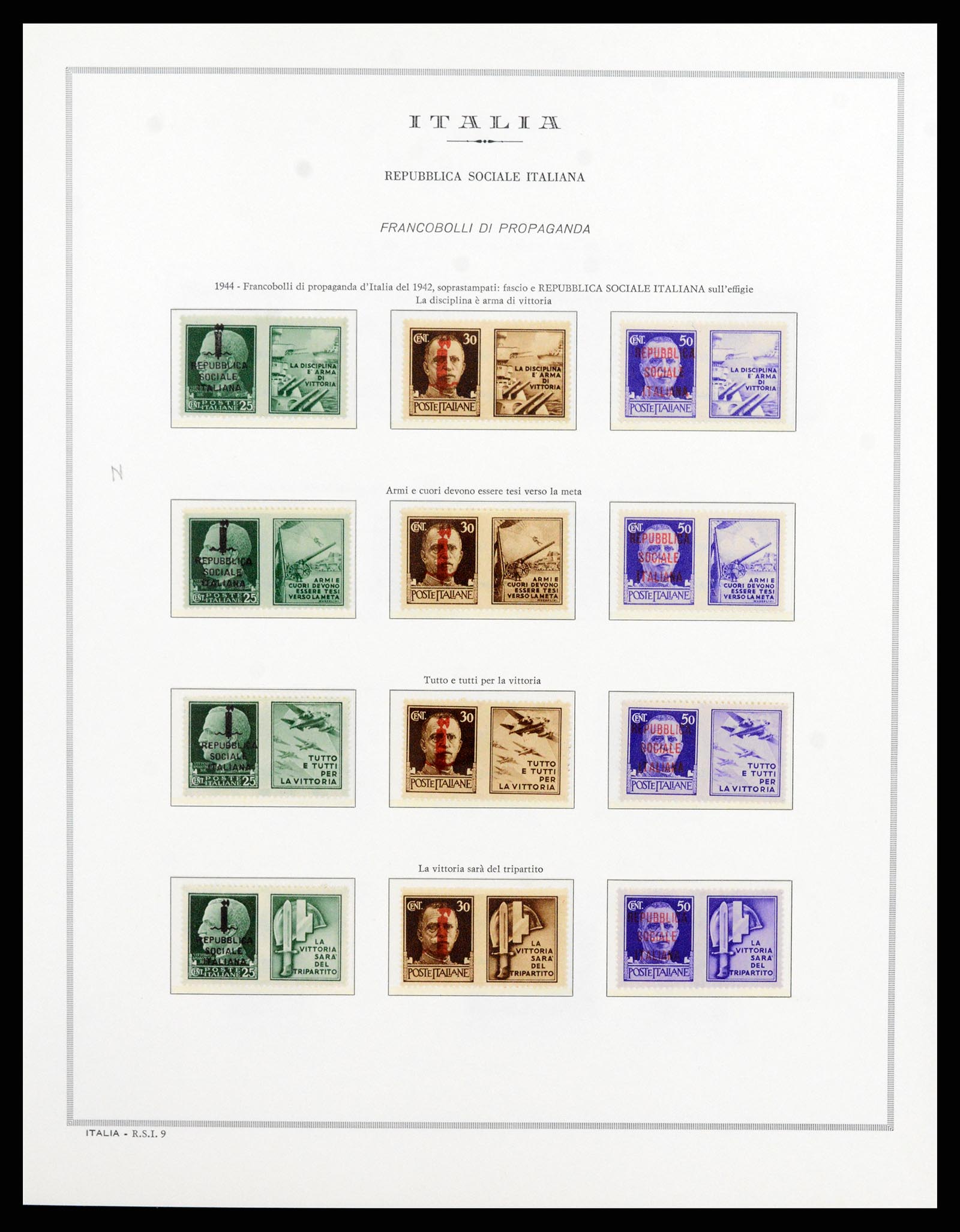 35992 008 - Postzegelverzameling 35992 Italië RSI 1944-1946.