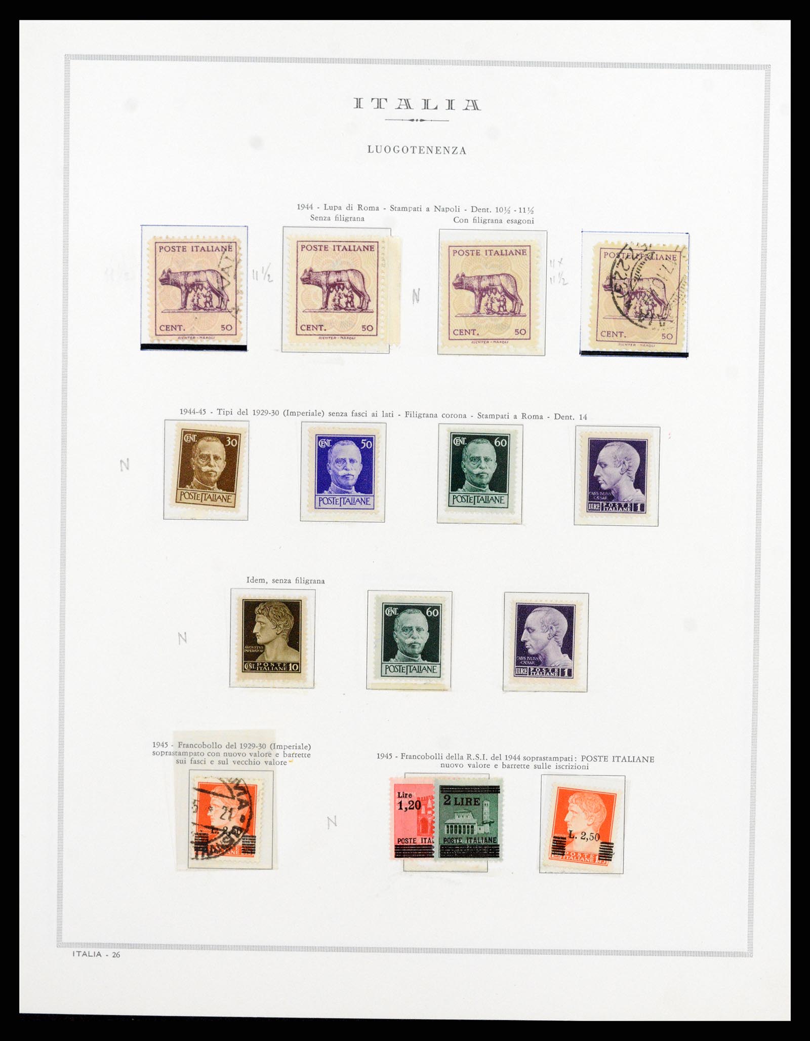 35992 009 - Postzegelverzameling 35992 Italië RSI 1944-1946.