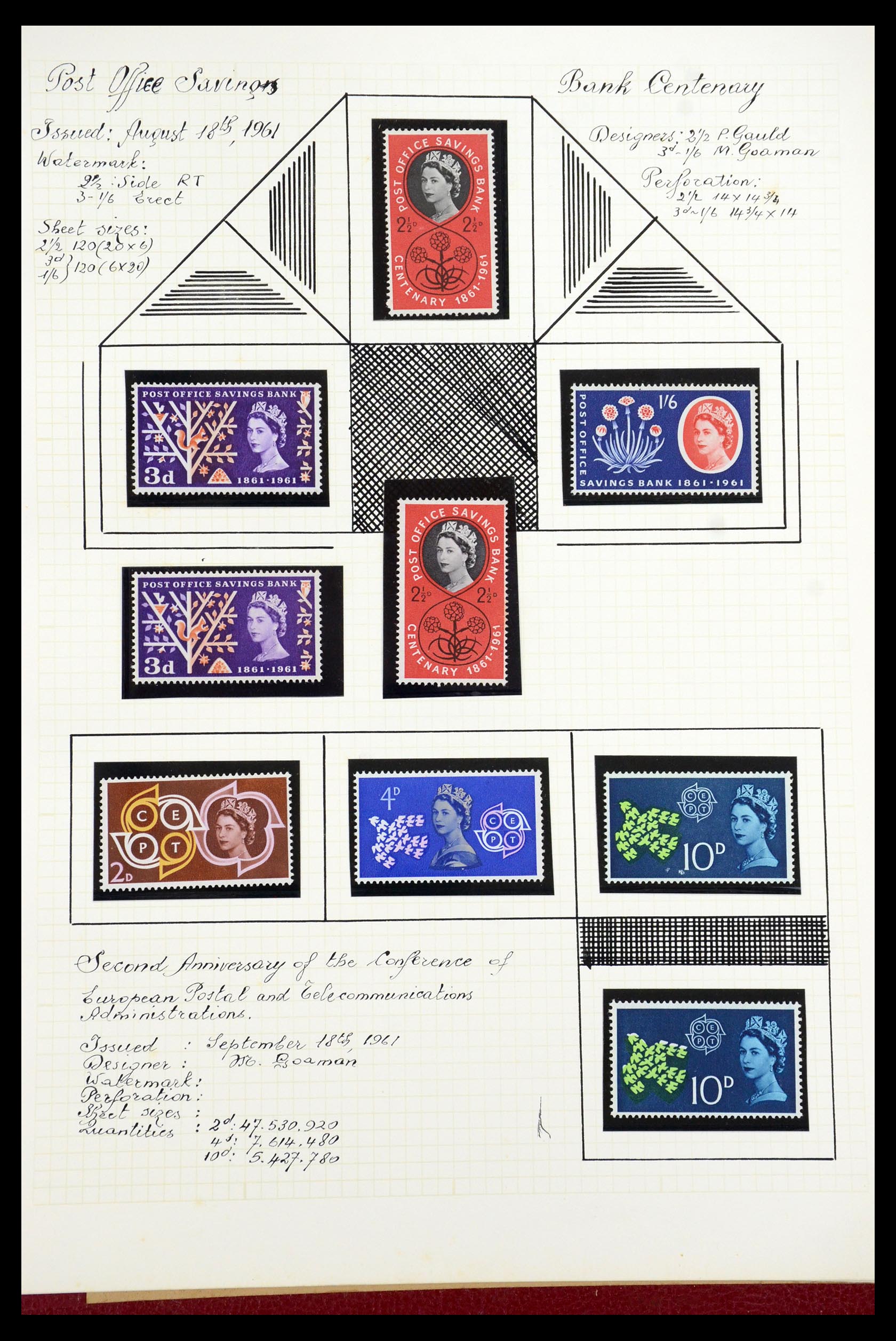 35993 004 - Postzegelverzameling 35993 Engeland 1953-1967.