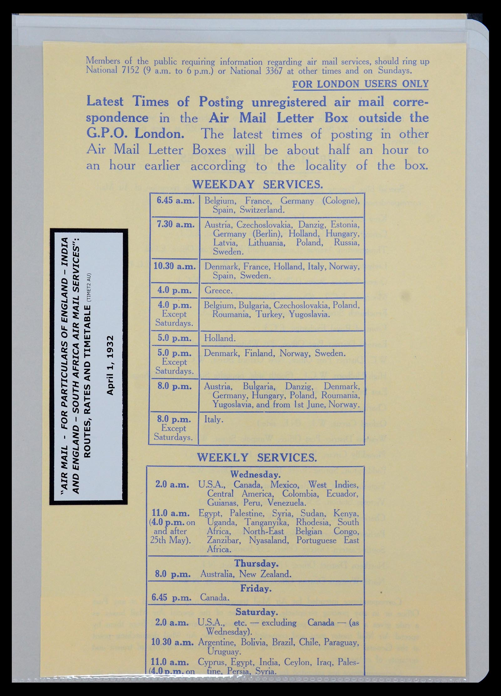 35994 032 - Postzegelverzameling 35994 Ierland luchtpost brieven 1929-1932.