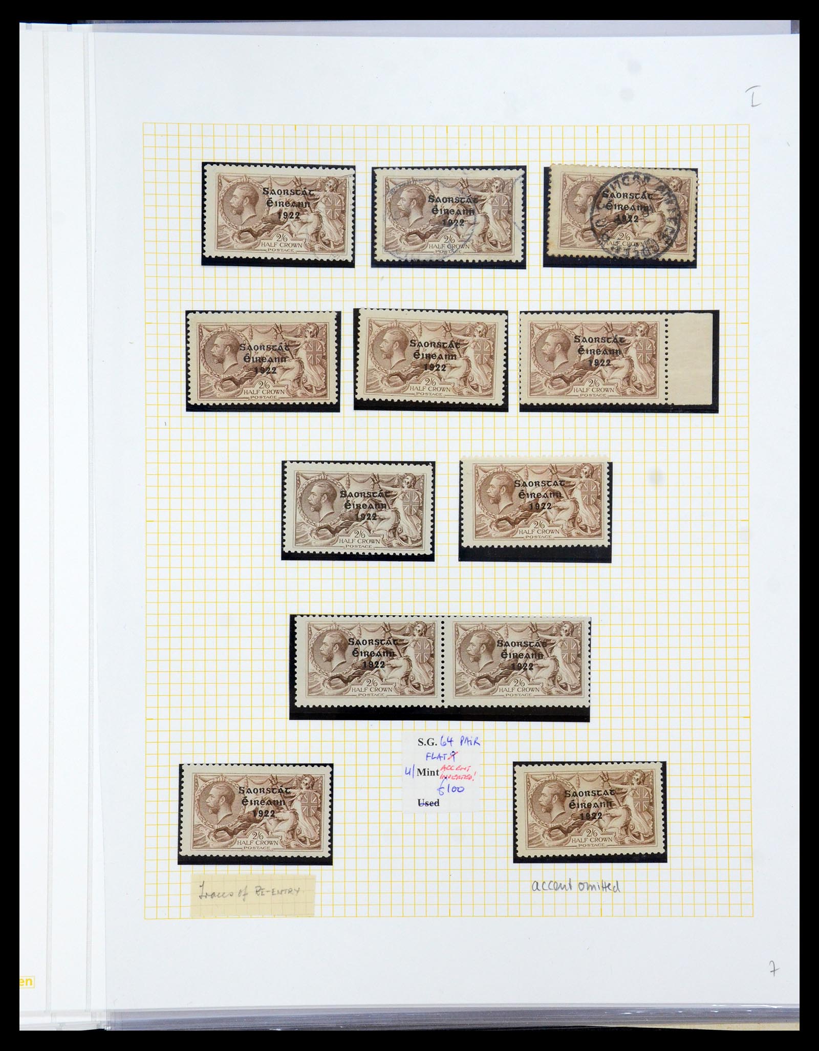36000 007 - Postzegelverzameling 36000 Ierland seahorses 1922-1935.