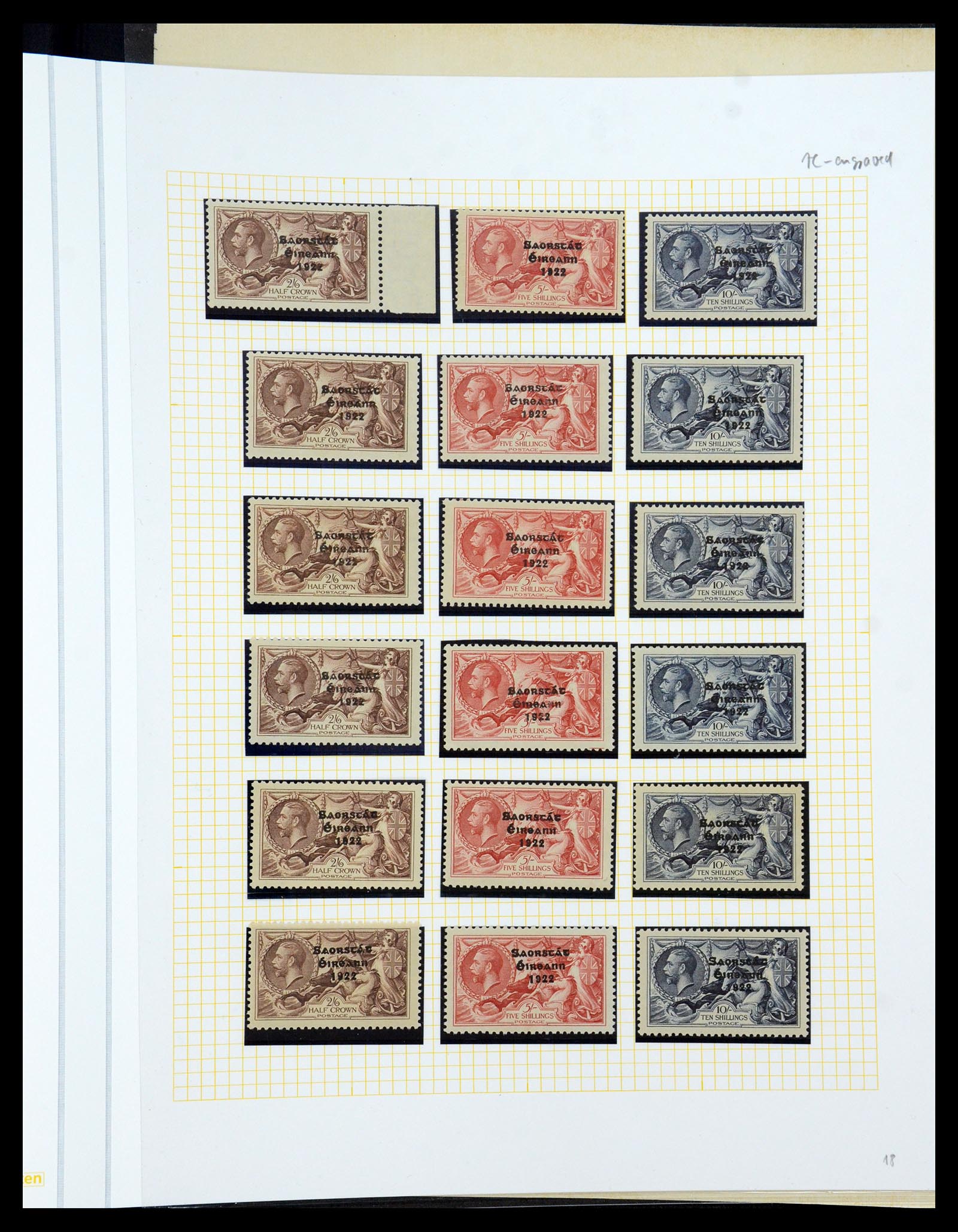 36000 019 - Postzegelverzameling 36000 Ierland seahorses 1922-1935.