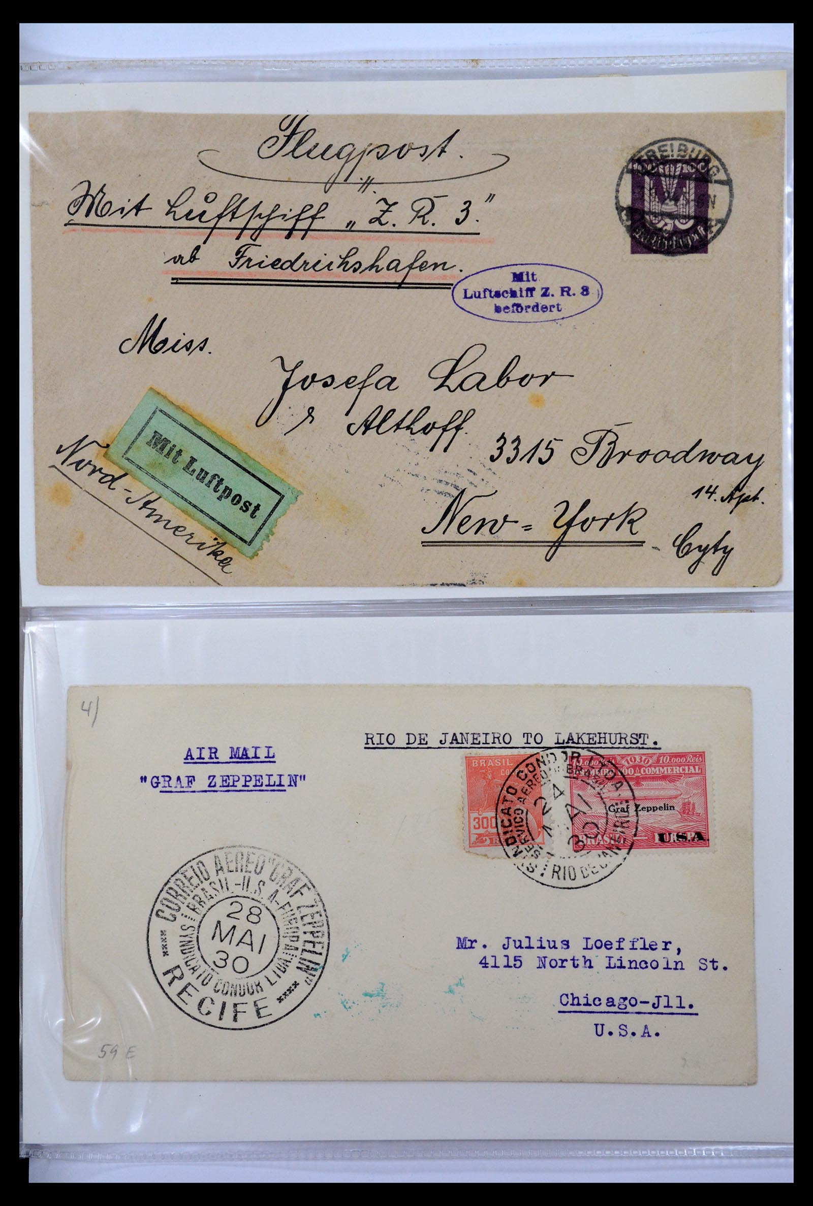 36009 007 - Postzegelverzameling 36009 Luchtpost zegels en brieven 1920-1940.
