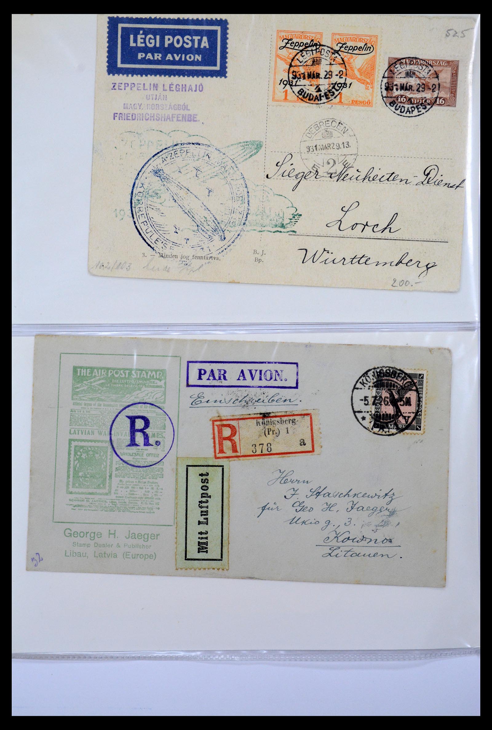 36009 008 - Postzegelverzameling 36009 Luchtpost zegels en brieven 1920-1940.
