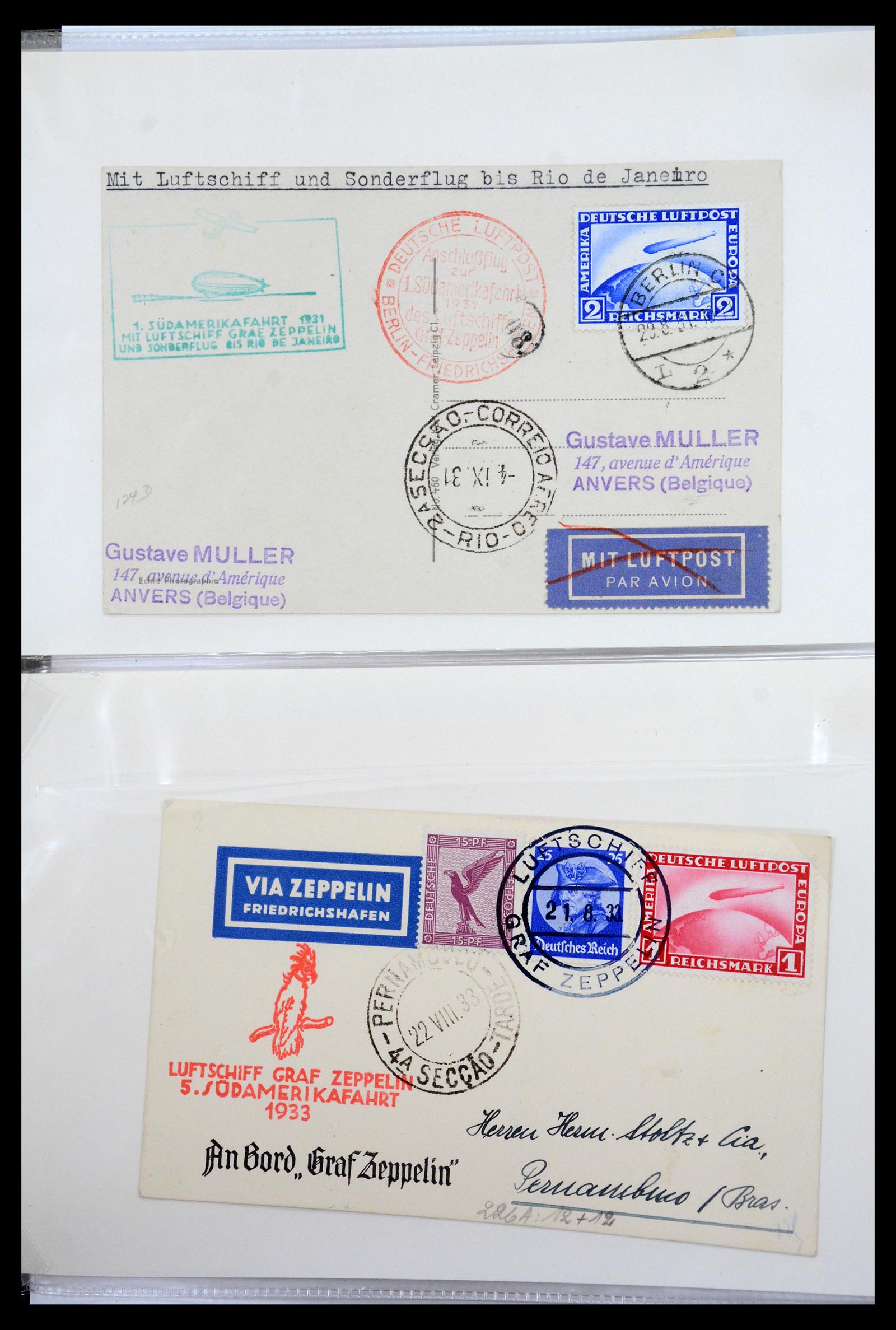 36009 011 - Postzegelverzameling 36009 Luchtpost zegels en brieven 1920-1940.