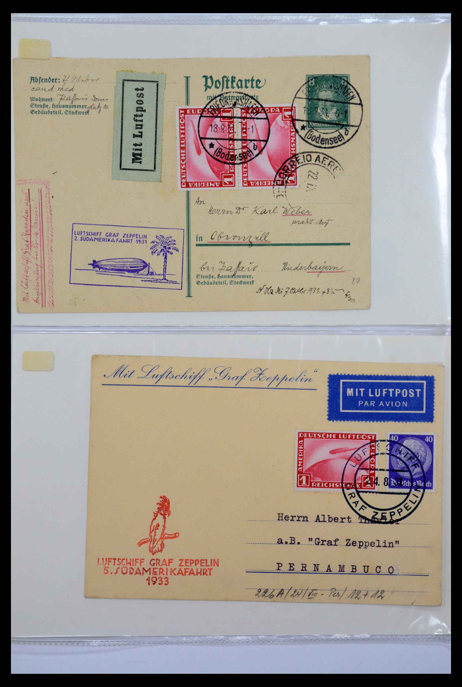 36009 012 - Postzegelverzameling 36009 Luchtpost zegels en brieven 1920-1940.