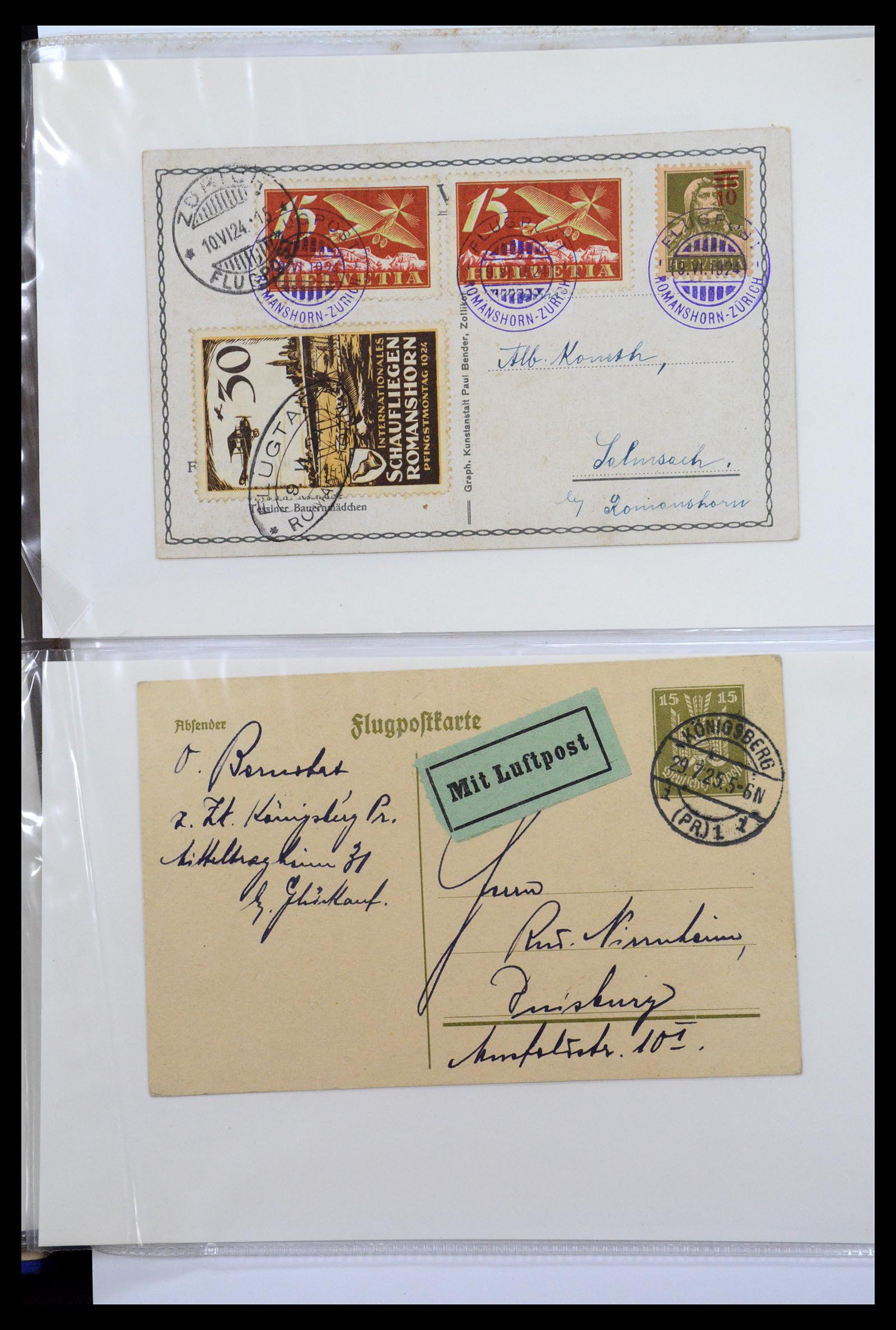 36009 015 - Postzegelverzameling 36009 Luchtpost zegels en brieven 1920-1940.