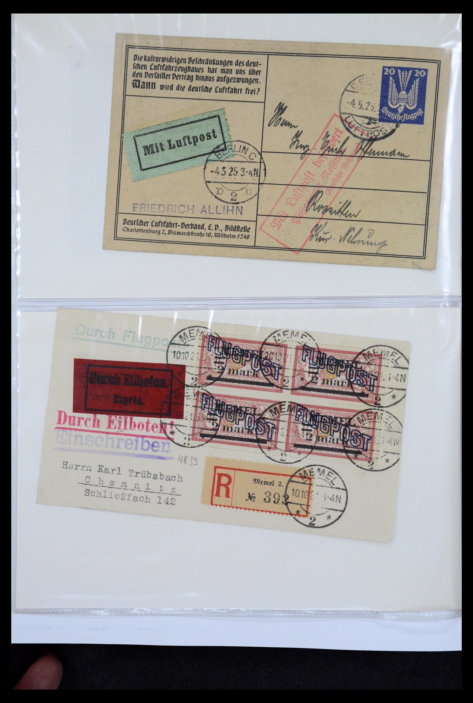 36009 016 - Postzegelverzameling 36009 Luchtpost zegels en brieven 1920-1940.