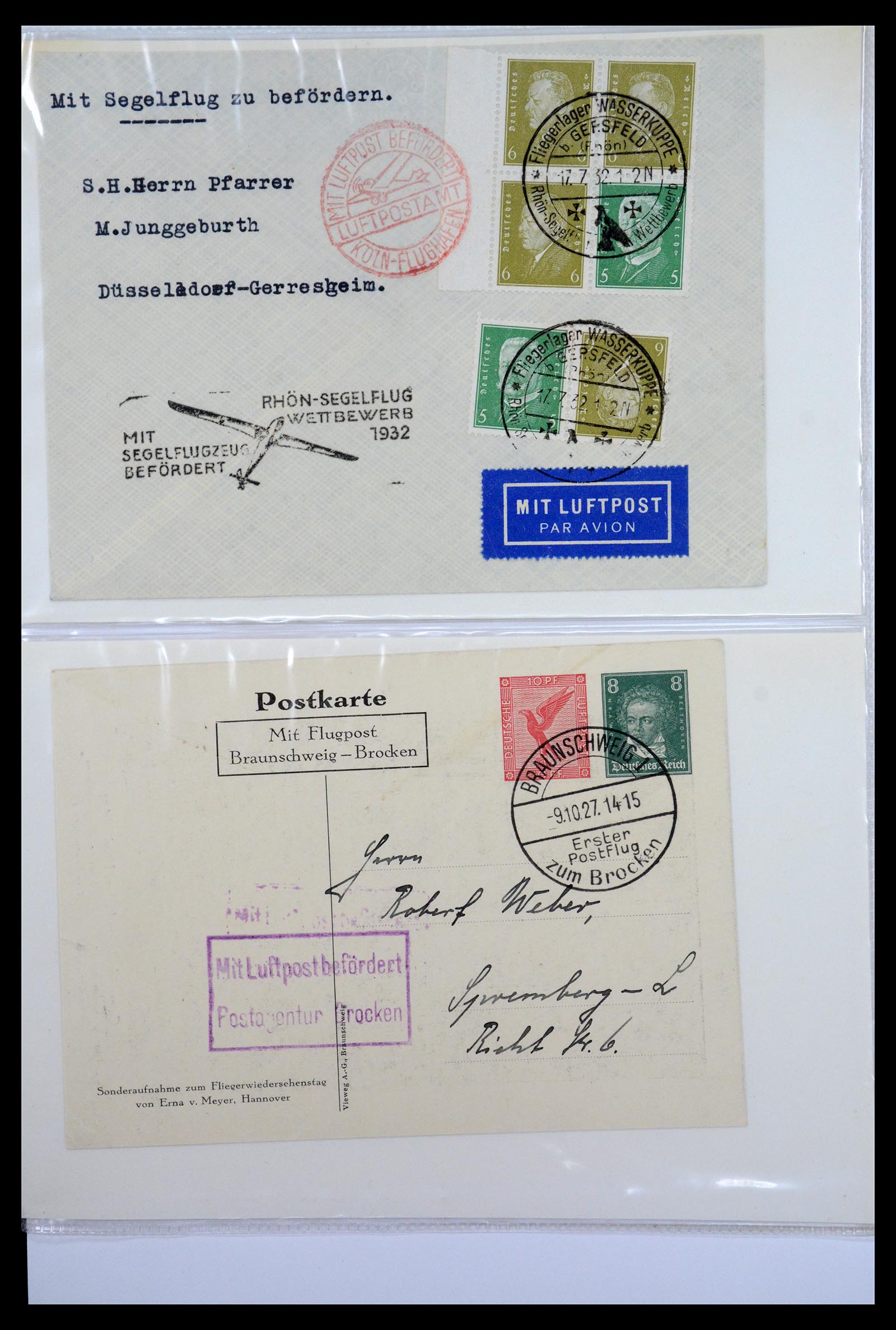 36009 017 - Postzegelverzameling 36009 Luchtpost zegels en brieven 1920-1940.