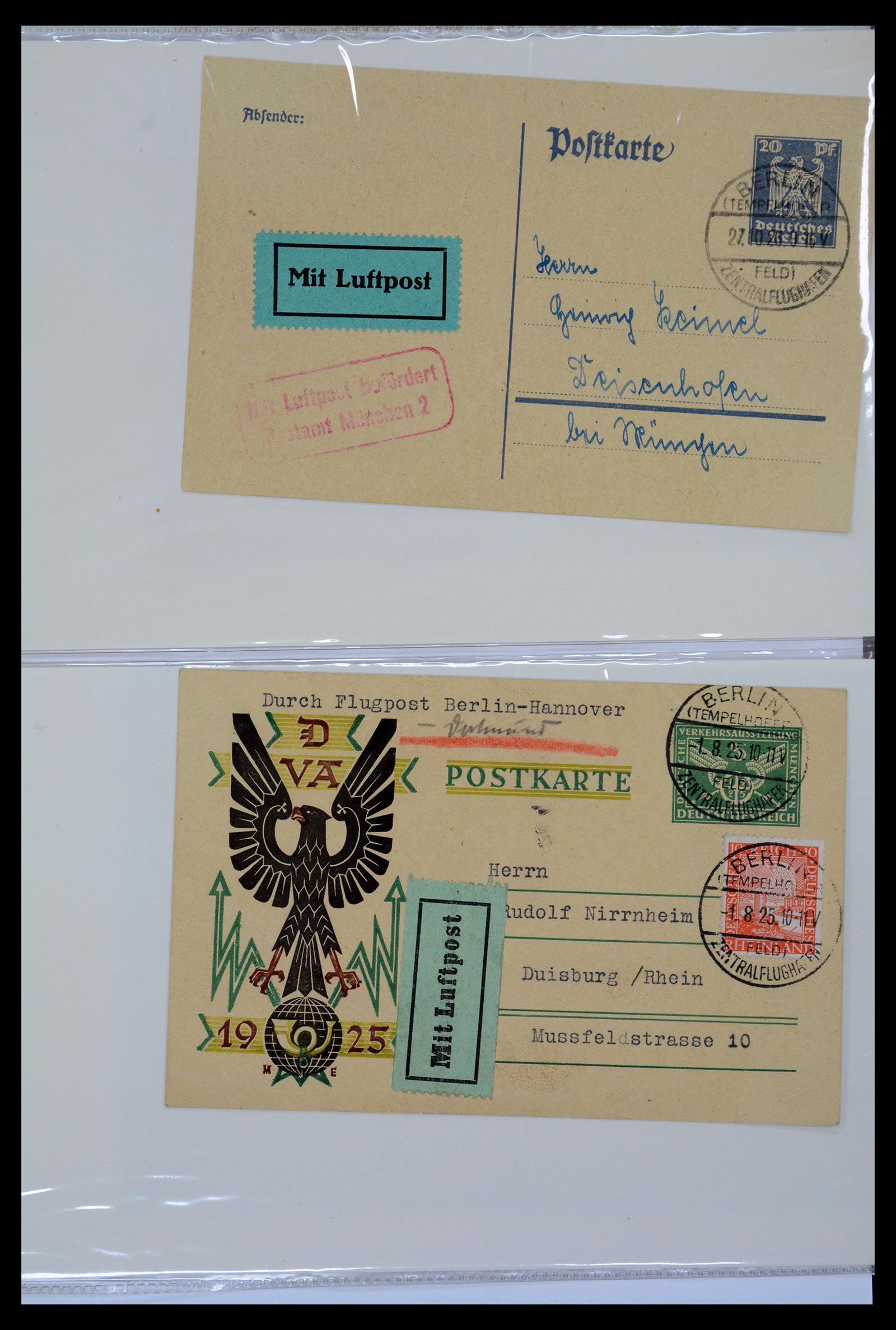 36009 024 - Postzegelverzameling 36009 Luchtpost zegels en brieven 1920-1940.