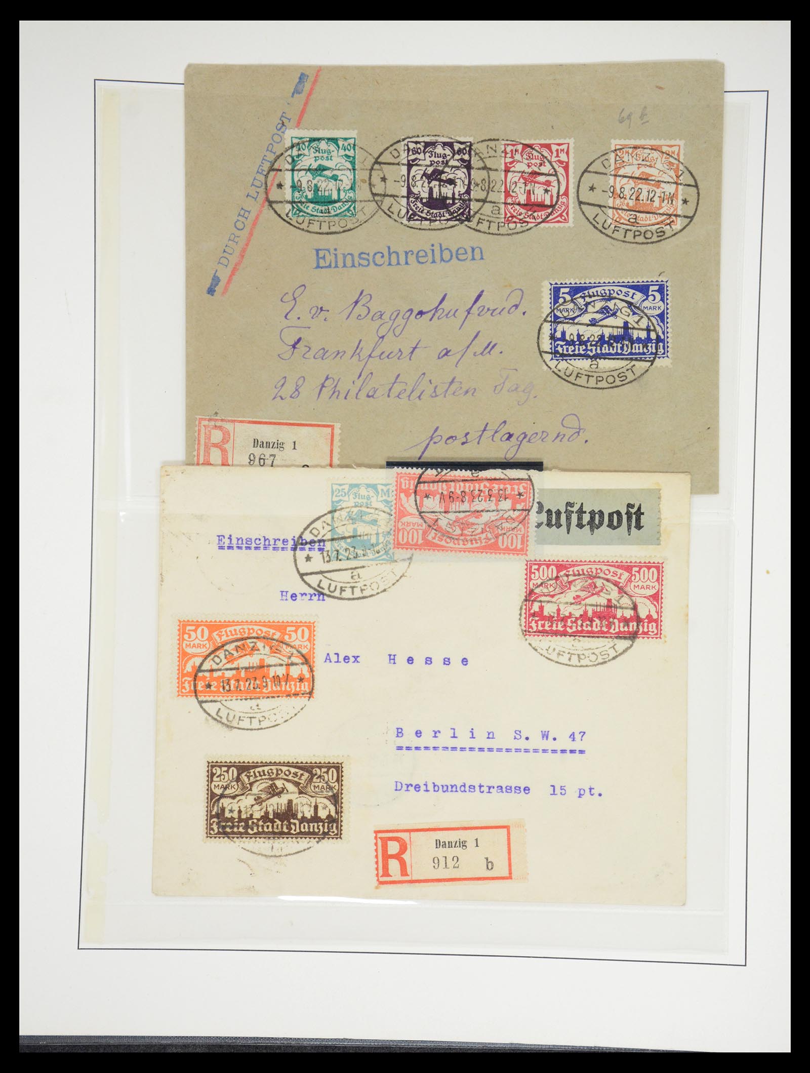 36009 042 - Postzegelverzameling 36009 Luchtpost zegels en brieven 1920-1940.