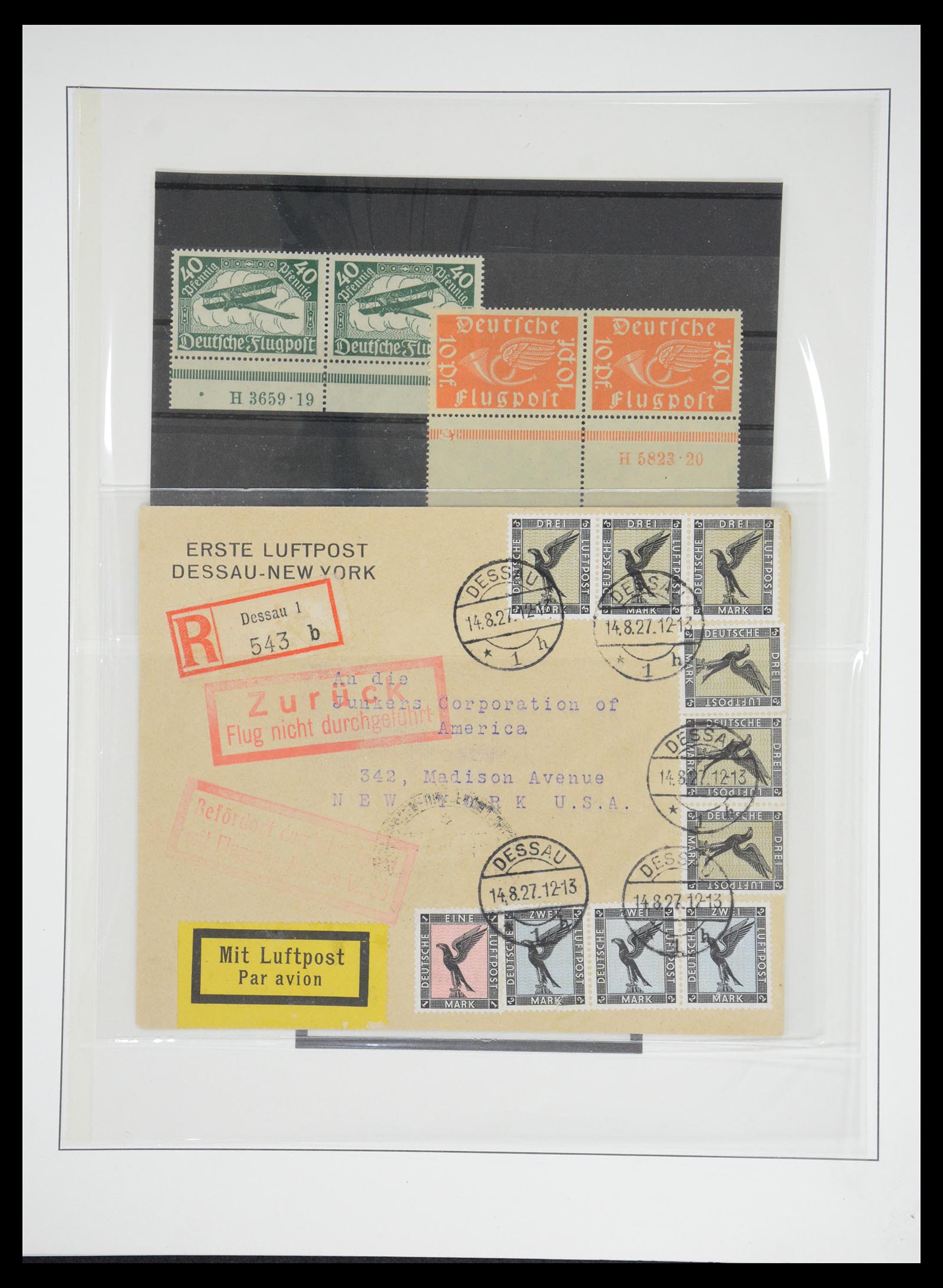 36009 045 - Postzegelverzameling 36009 Luchtpost zegels en brieven 1920-1940.