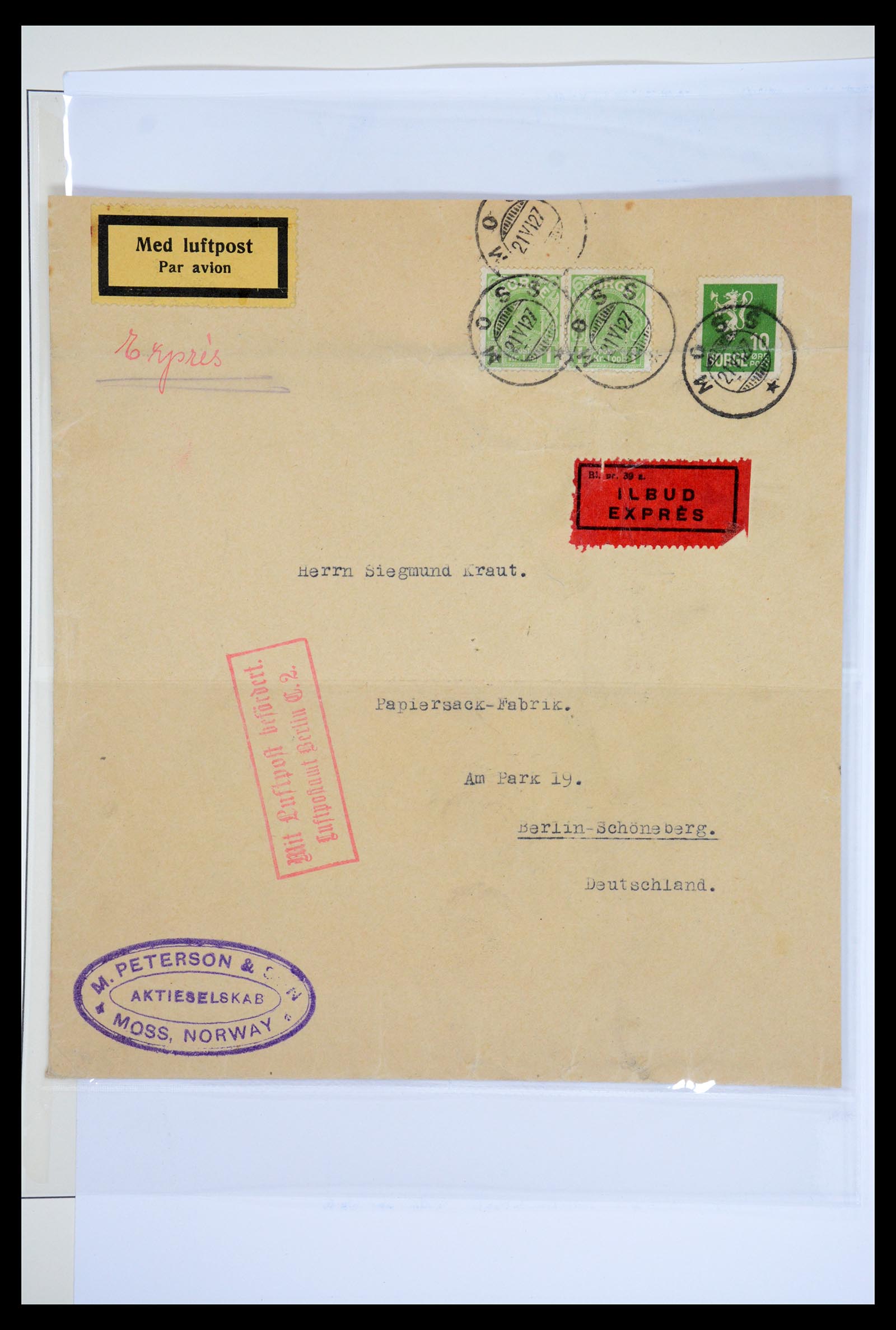 36009 049 - Postzegelverzameling 36009 Luchtpost zegels en brieven 1920-1940.